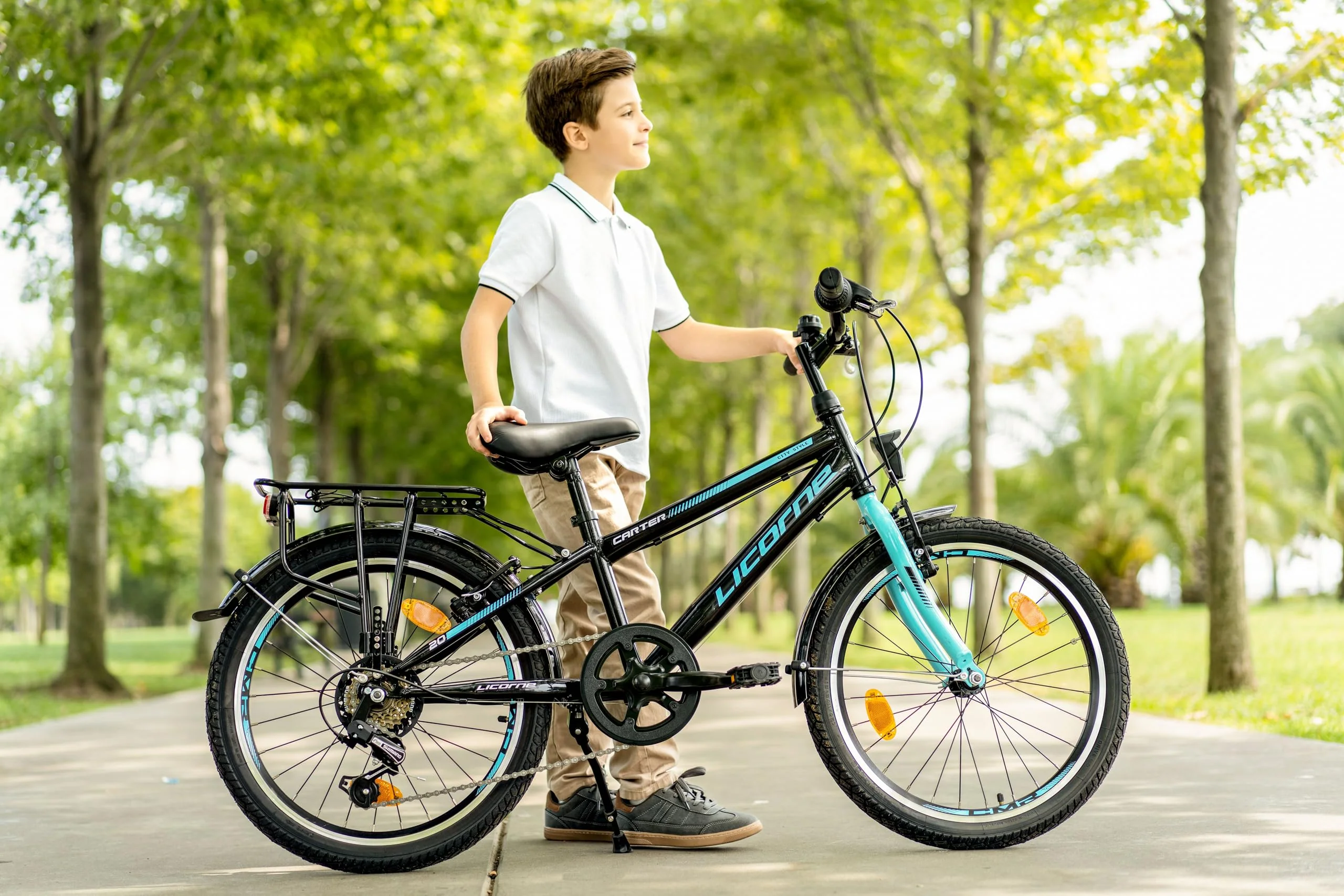 Licorne Bike Carter Premium Mountainbike in 20 Zoll Fahrrad für Kinder Mädchen Jungen 6 Gang Shimano Schaltung (Kinderfahrrad, Schwarz/Blau) - Image 4