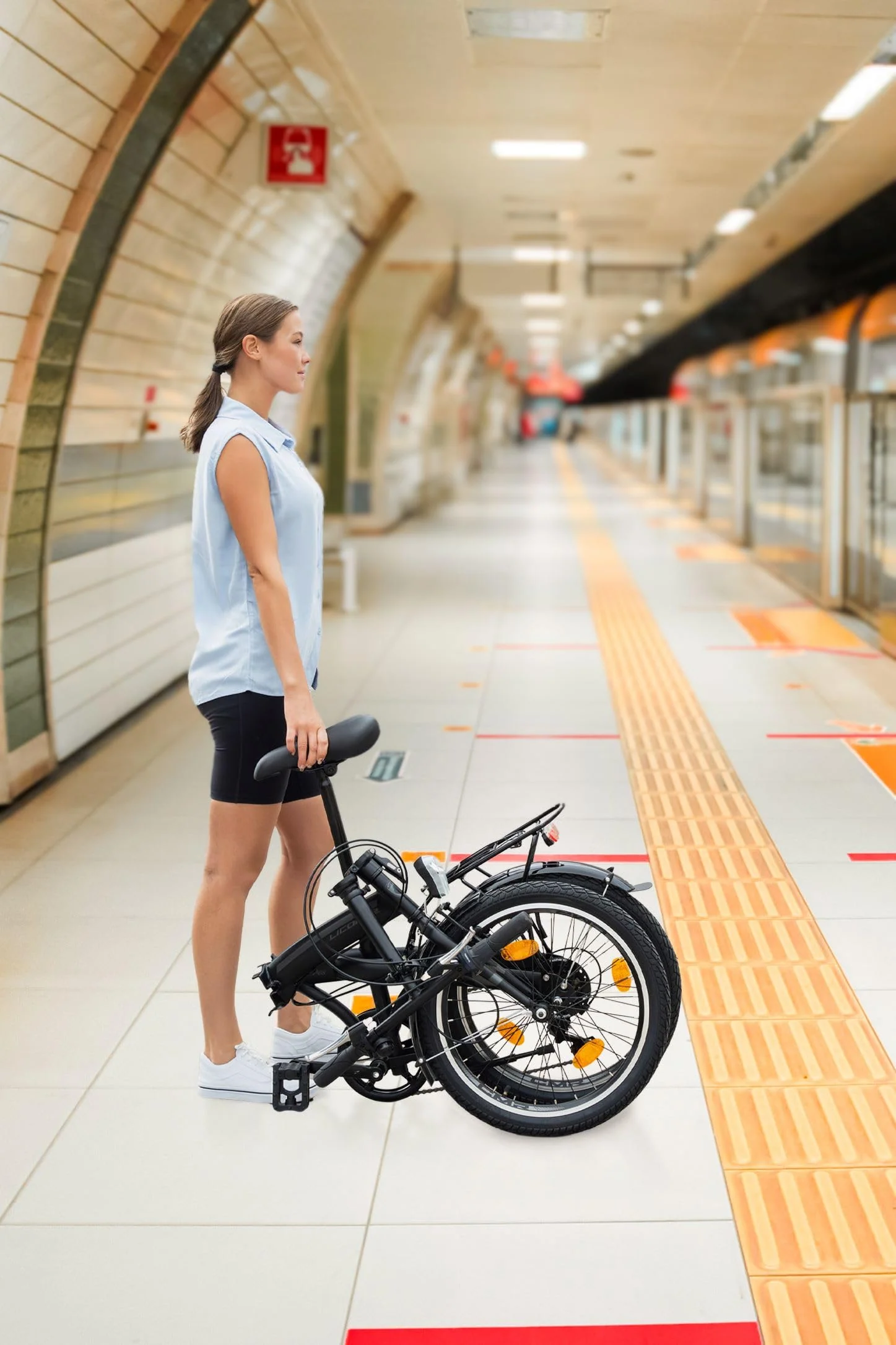 Licorne Bike CONSERES Premium Faltrad, Klapprad in 20 Zoll - Fahrrad für Herren, Jungen, Mädchen und Damen - Shimano 6 Gang-Schaltung - Hollandfahrrad - Schwarz/Rot - Image 3