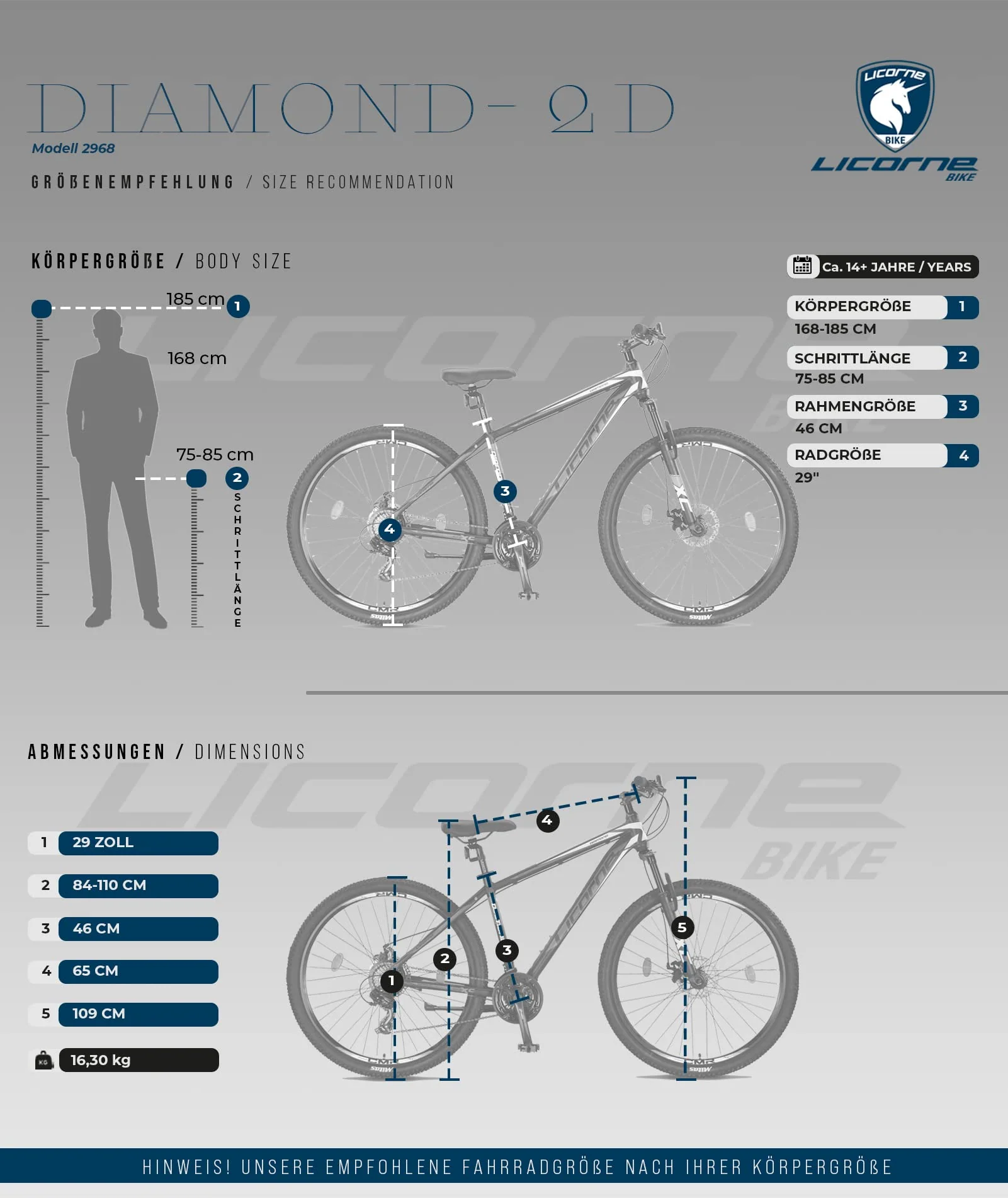 Licorne Bike Diamond Plus – Mountainbike, Shimano 24-Gang Schaltung, hydraulische Scheibenbremsen, verriegelbare Federgabel, Schnellspanner Vorder- & Hinterrad (Schwarz/Rot, 29 Zoll) - Image 3