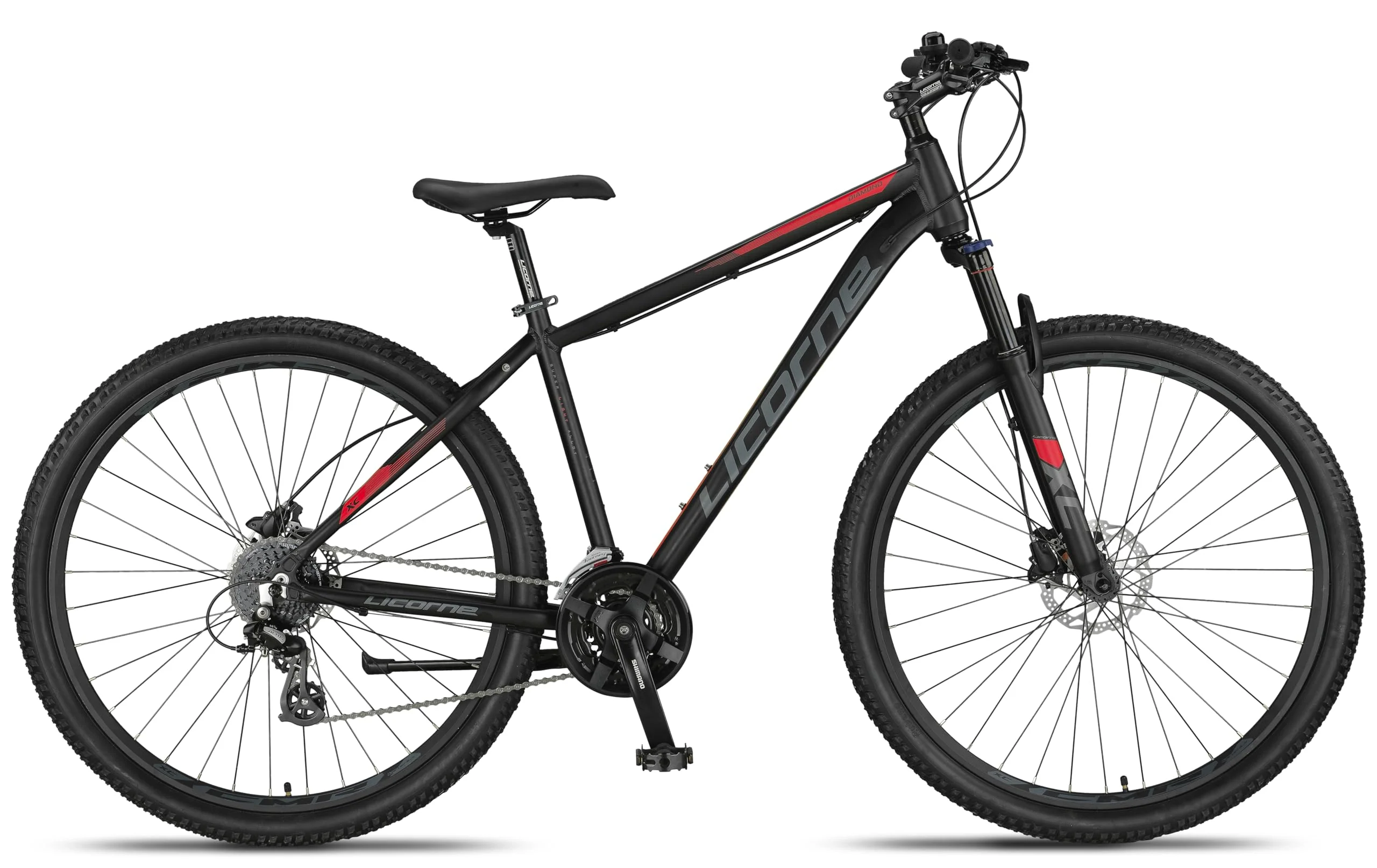 Licorne Bike Diamond Plus – Mountainbike, Shimano 24-Gang Schaltung, hydraulische Scheibenbremsen, verriegelbare Federgabel, Schnellspanner Vorder- & Hinterrad (Schwarz/Rot, 29 Zoll) - Image 6
