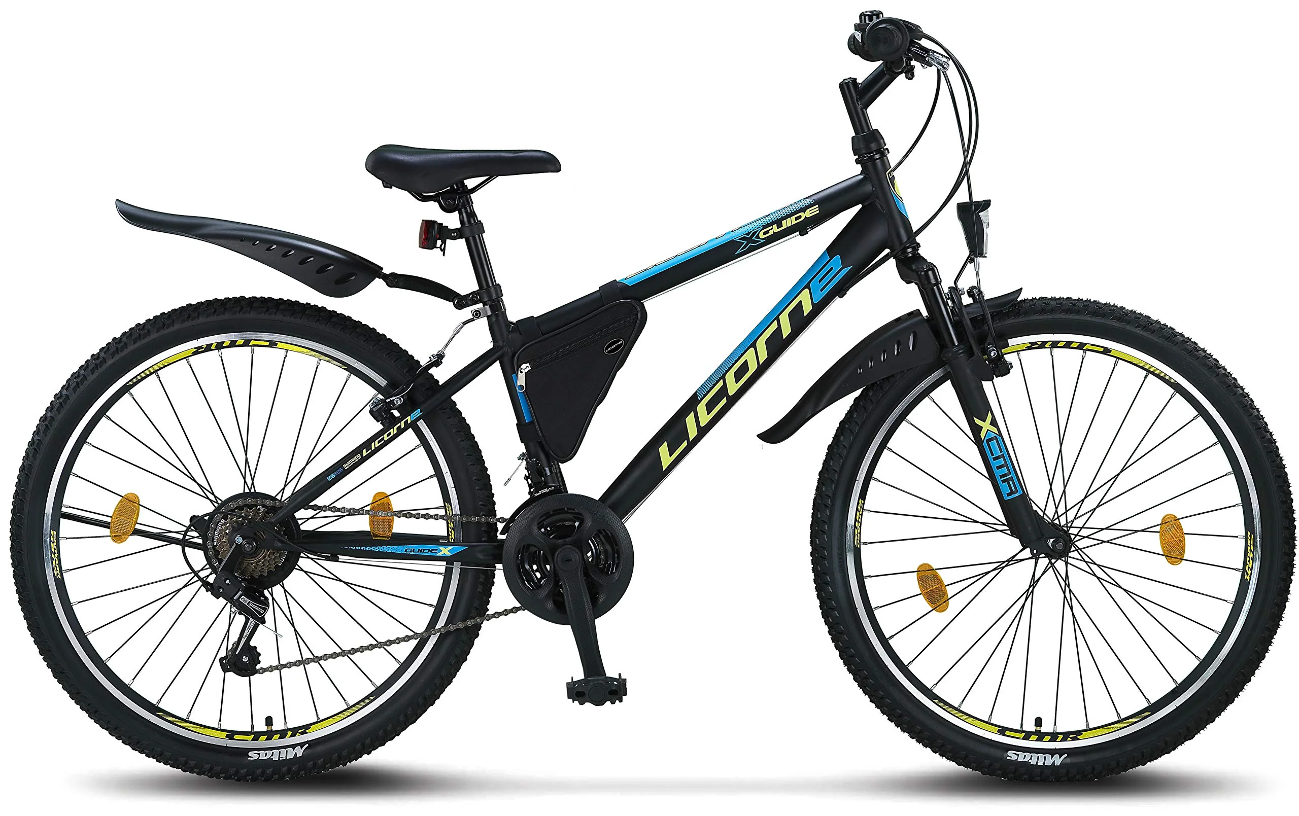 Licorne Bike Guide Premium Mountainbike in 20, 24, 26, 27.5 und 29 Zoll Fahrrad für Mädchen Jungen Herren und Damen (26 Zoll, Schwarz/Blau/Lime) - Image 4