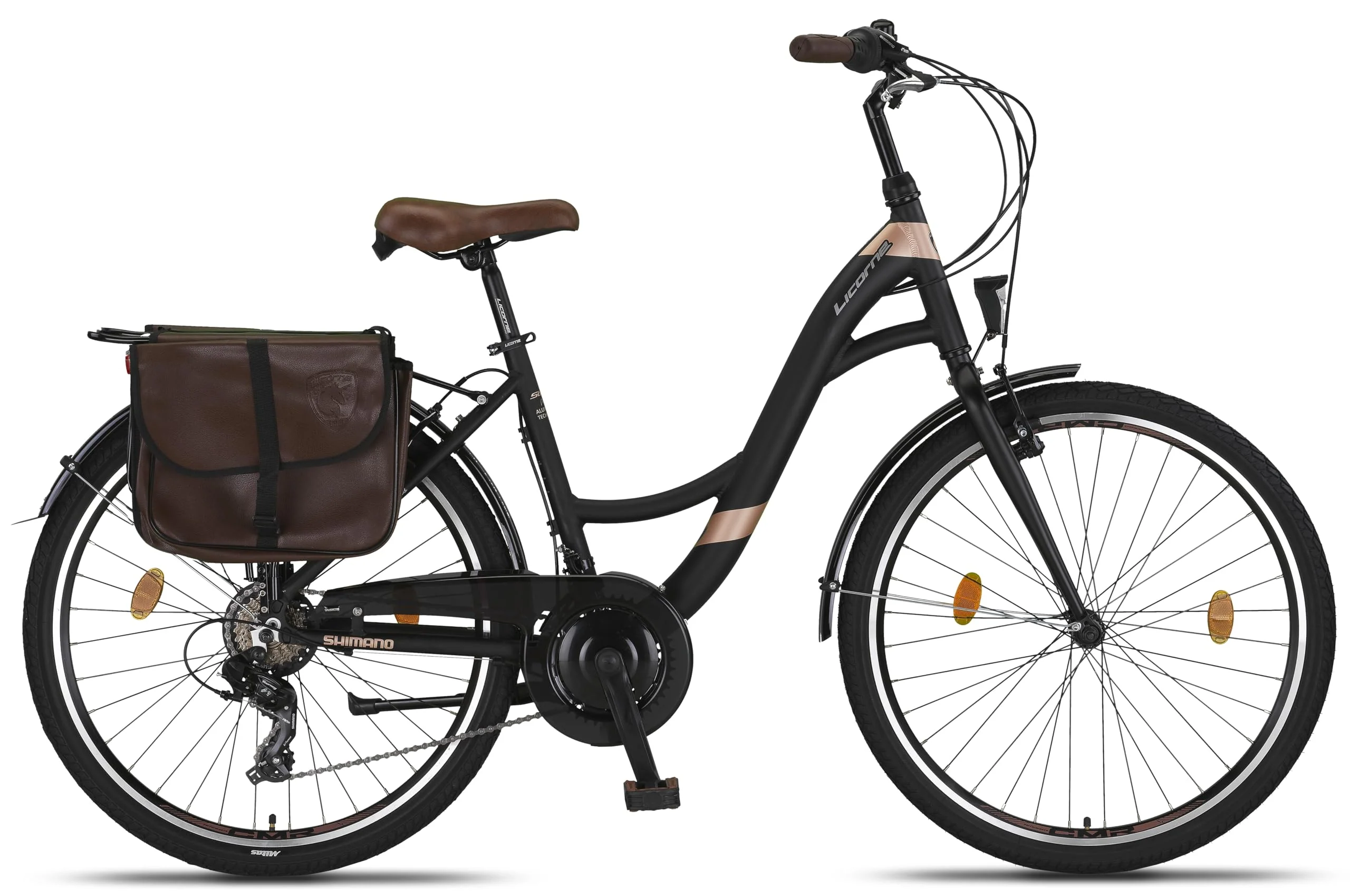 Licorne Bike Stella Plus Premium City Bike in 26 Zoll Aluminium Fahrrad für Mädchen, Jungen, Herren und Damen - 21 Gang-Schaltung - Hollandfahrrad (26 Zoll, Schwarz) - Image 2