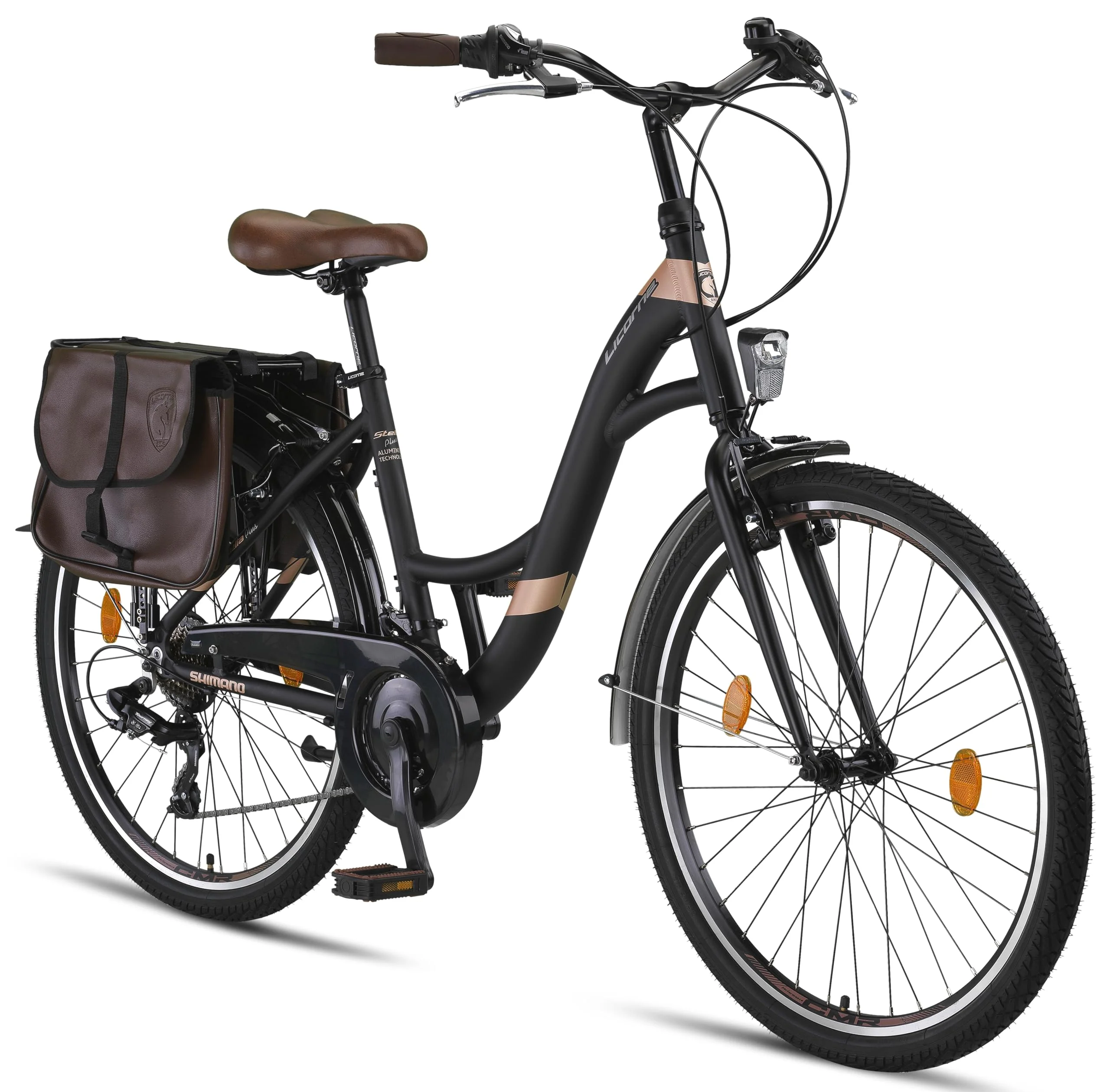 Licorne Bike Stella Plus Premium City Bike in 26 Zoll Aluminium Fahrrad für Mädchen, Jungen, Herren und Damen - 21 Gang-Schaltung - Hollandfahrrad (26 Zoll, Schwarz) - Image 4