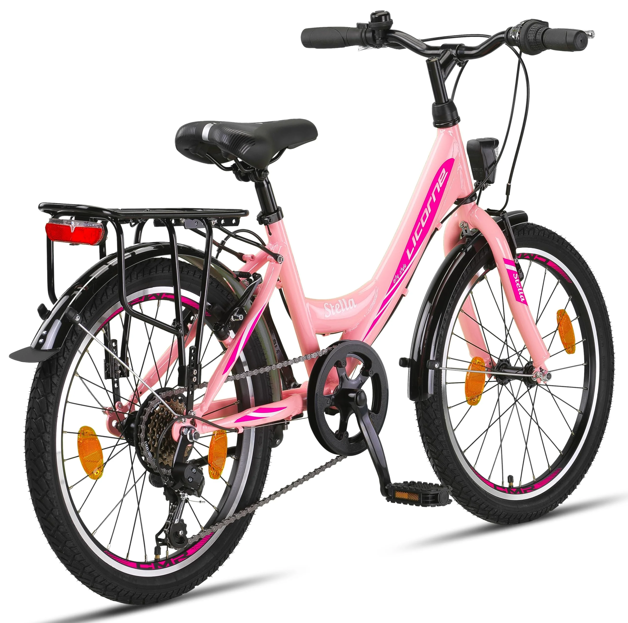 Licorne Bike Stella Premium City Bike 20 Zoll 6 Gang Fahrrad für Mädchen Herren und Damen 21 Gang Holland Citybike (Rosa 20 Zoll)… - Image 4