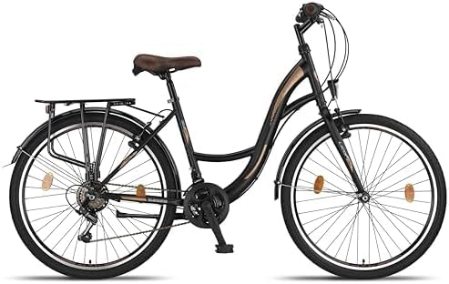 Licorne Bike Stella Premium City Bike in 24,26 und 28 Zoll - Fahrrad für Mädchen, Jungen, Herren und Damen - 21 Gang-Schaltung - Hollandfahrrad Citybike (Schwarz, 26.00) - Image 7