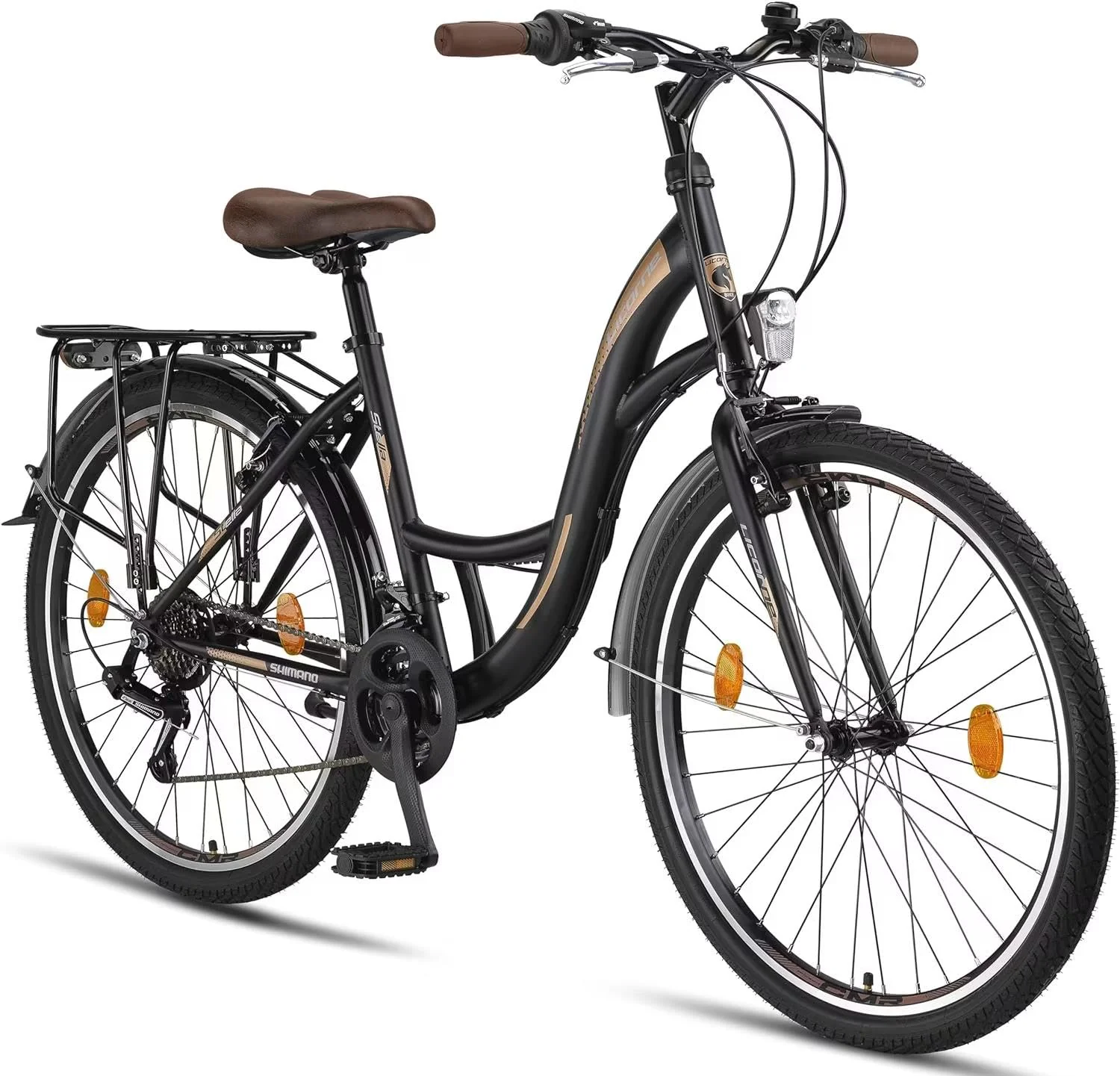 Licorne Bike Stella Premium City Bike in 24,26 und 28 Zoll - Fahrrad für Mädchen, Jungen, Herren und Damen - 21 Gang-Schaltung - Hollandfahrrad Citybike (Schwarz, 26.00) - Image 9