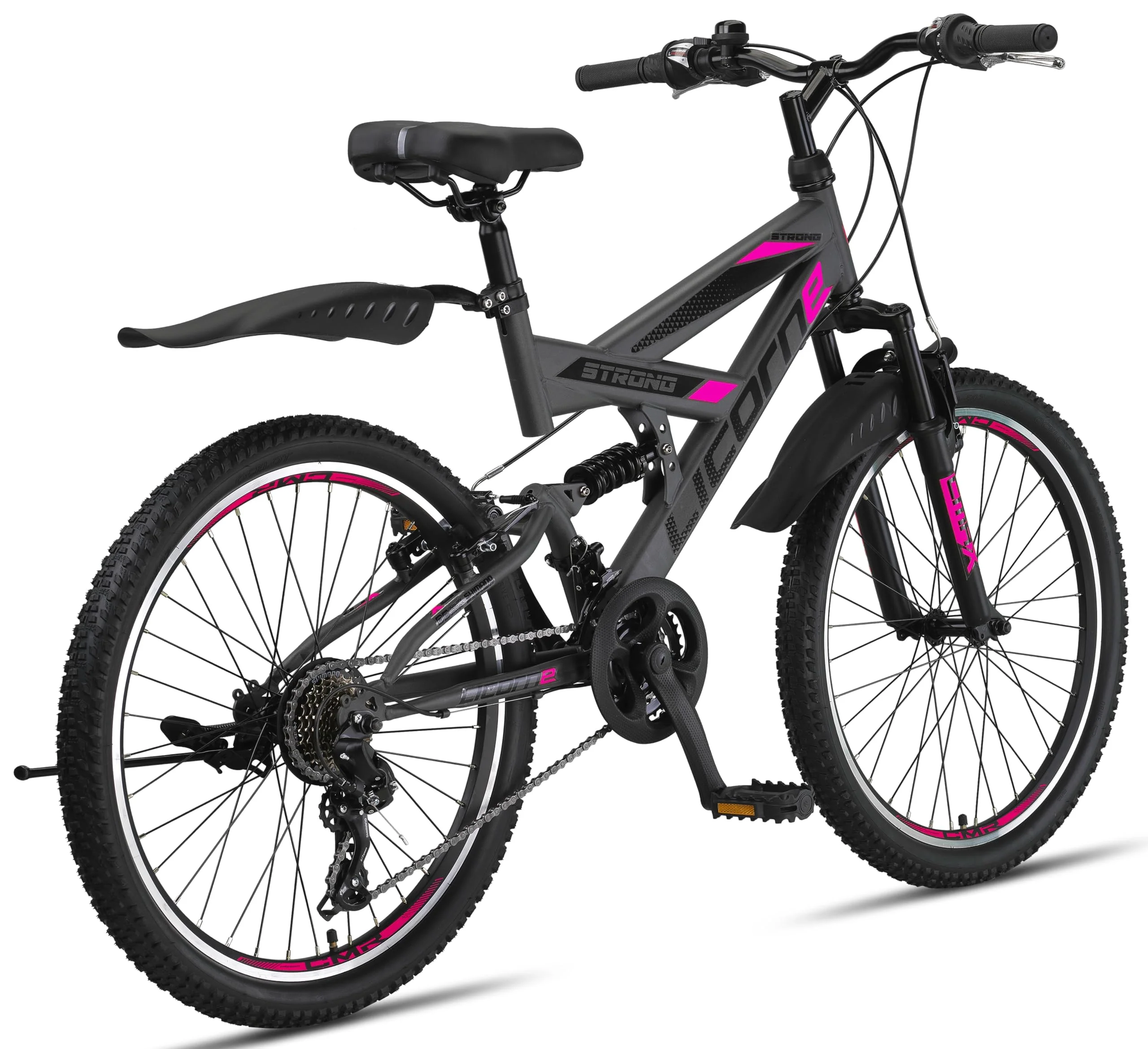 Licorne Bike Strong V Premium Mountainbike in 24 Zoll - Fahrrad für Jungen, Mädchen, Damen und Herren - 21 Gang-Schaltung - Vollfederung - Image 2