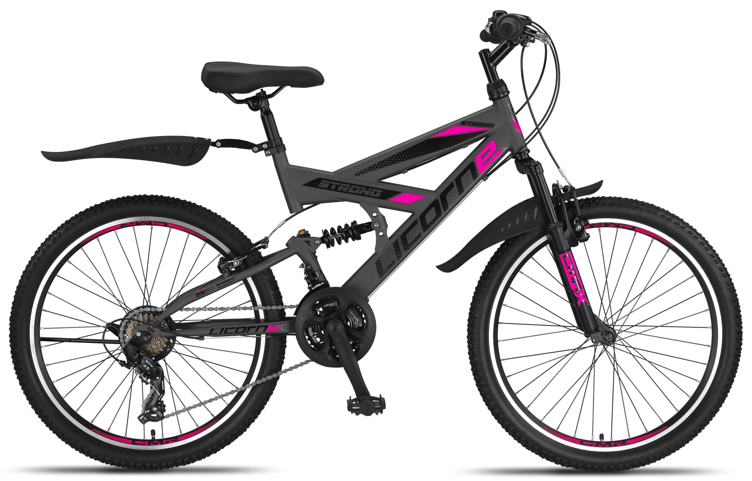 Licorne Bike Strong V Premium Mountainbike in 24 Zoll - Fahrrad für Jungen, Mädchen, Damen und Herren - 21 Gang-Schaltung - Vollfederung - Image 6