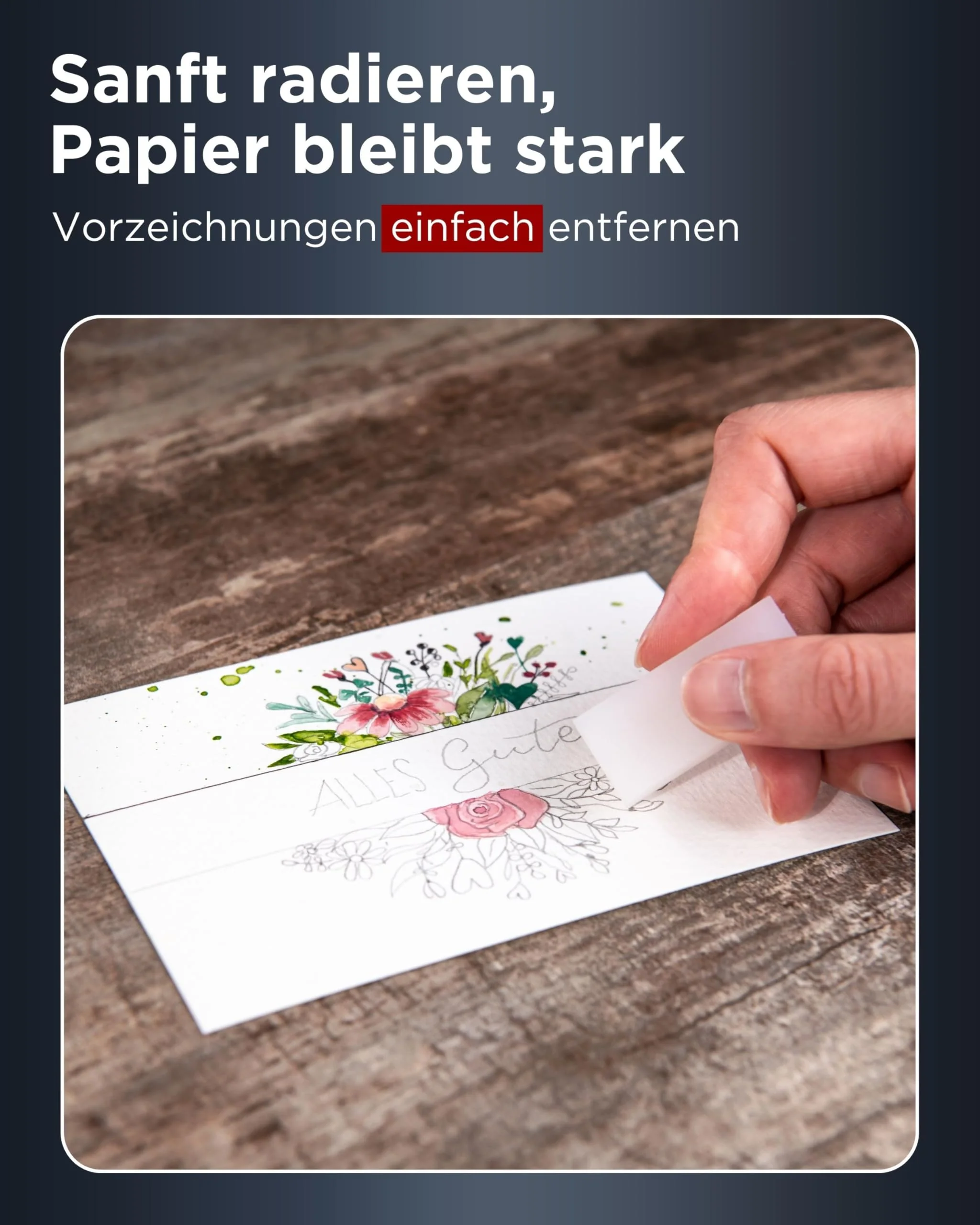 LIEBERGE Premium Aquarellpapier A6 300g – made in Germany – 25 Blatt Aquarellblock | Aquarell Postkarten | Watercolor Paper (DIN-A6 25 Blatt) - Image 2