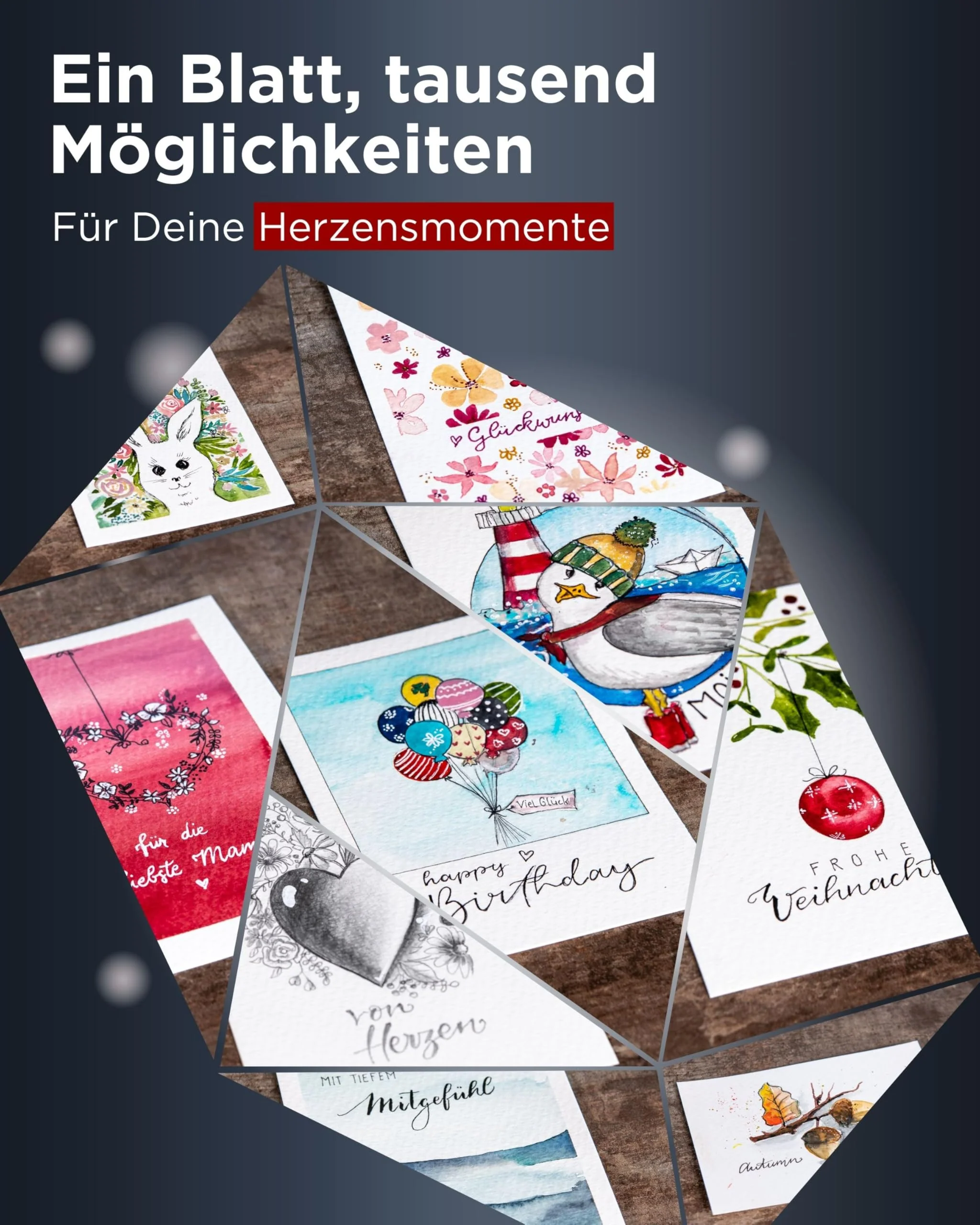 LIEBERGE Premium Aquarellpapier A6 300g – made in Germany – 25 Blatt Aquarellblock | Aquarell Postkarten | Watercolor Paper (DIN-A6 25 Blatt) - Image 3