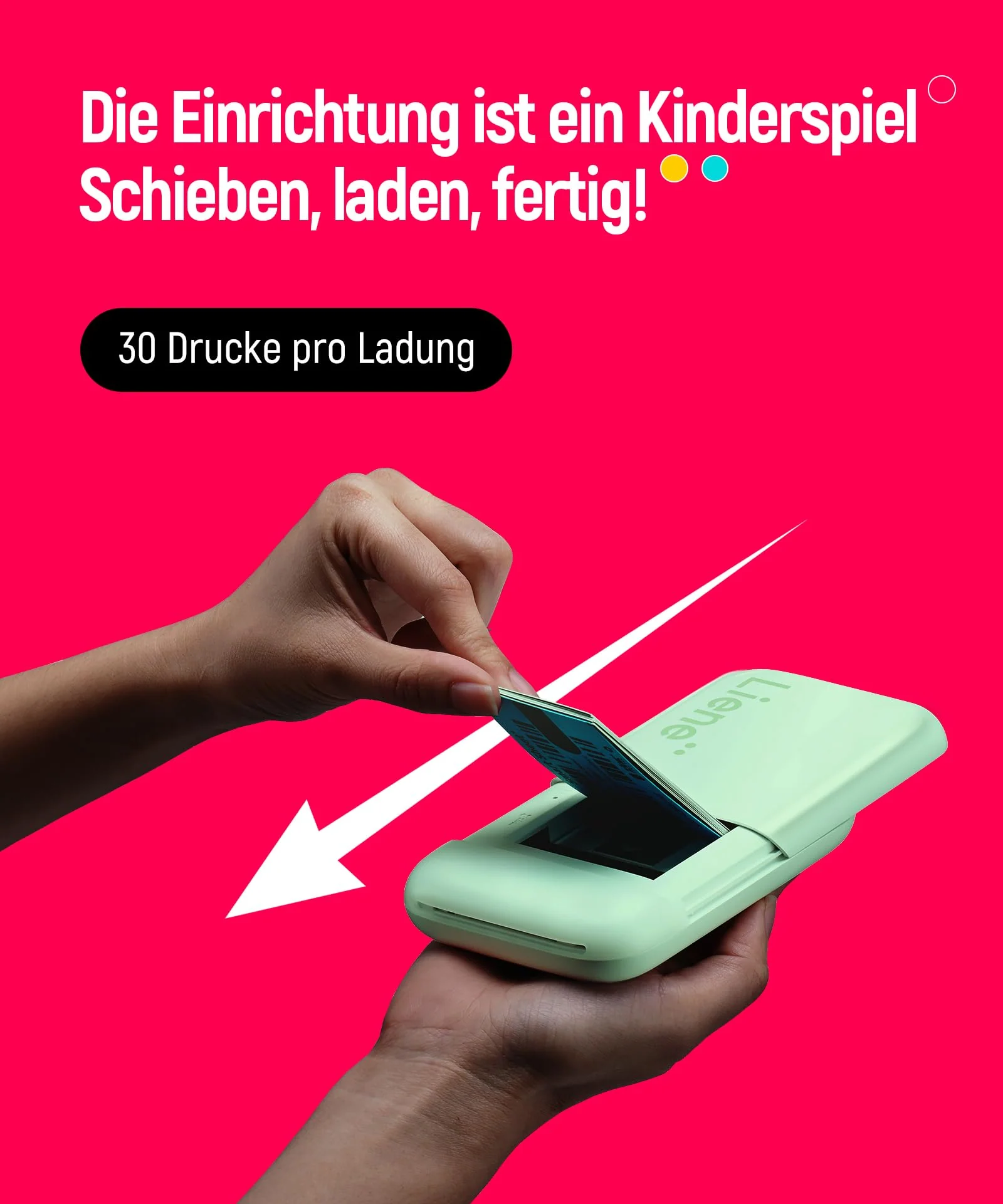 Liene Pearl K100 Fotodrucker Smartphone, Tragbarer Sofortbilddrucker mit 50 Zink-Klebepapier, Bluetooth 5.0, kompatibel mit iOS/Android, Kleiner Fotodrucker für iPhone (Grün) - Image 3