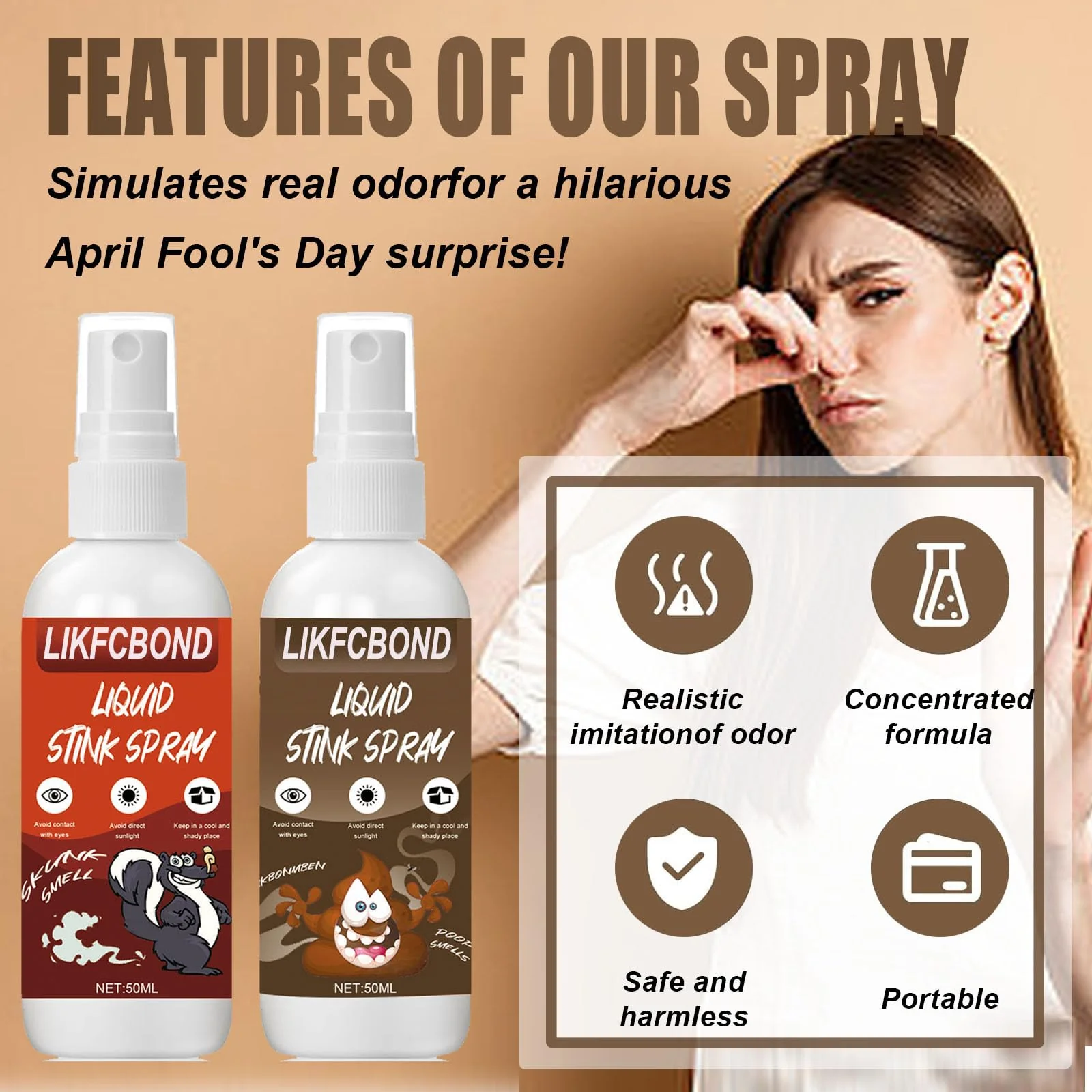 LIKFCBOND Extrastarkes Stinkspray, Stinkender Flüssiges Stinkspray, Funny Party Prank Stink Spray, Ultimate Prank Packs for Adults, Schrecklicher Geruch Flüssiger Stinkspray, 2 Stück - 100ML - Image 7