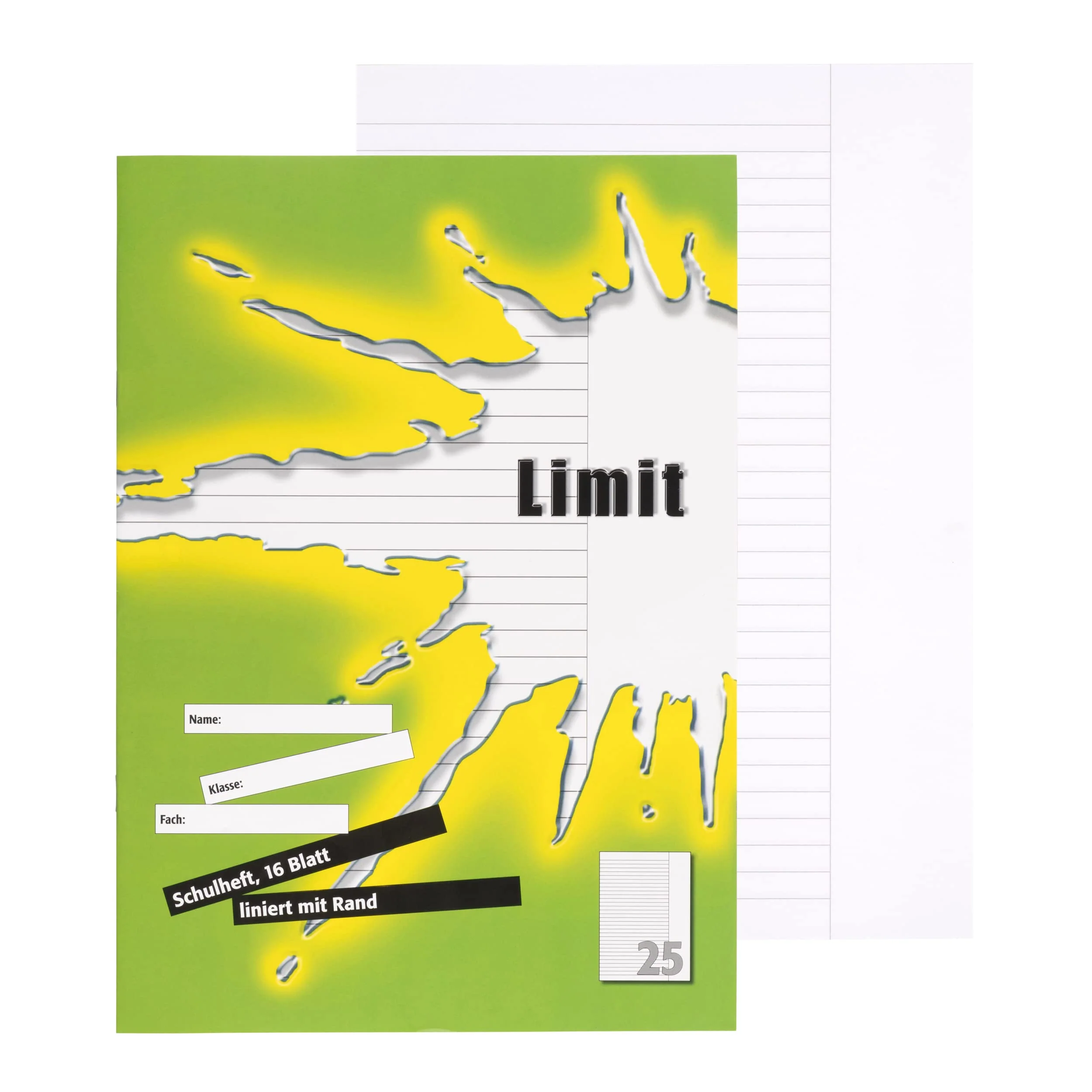 Limit Schulheft A4, 16 Blatt, Lineatur 25, liniert mit Rand, grün, 10 Stück - Image 7