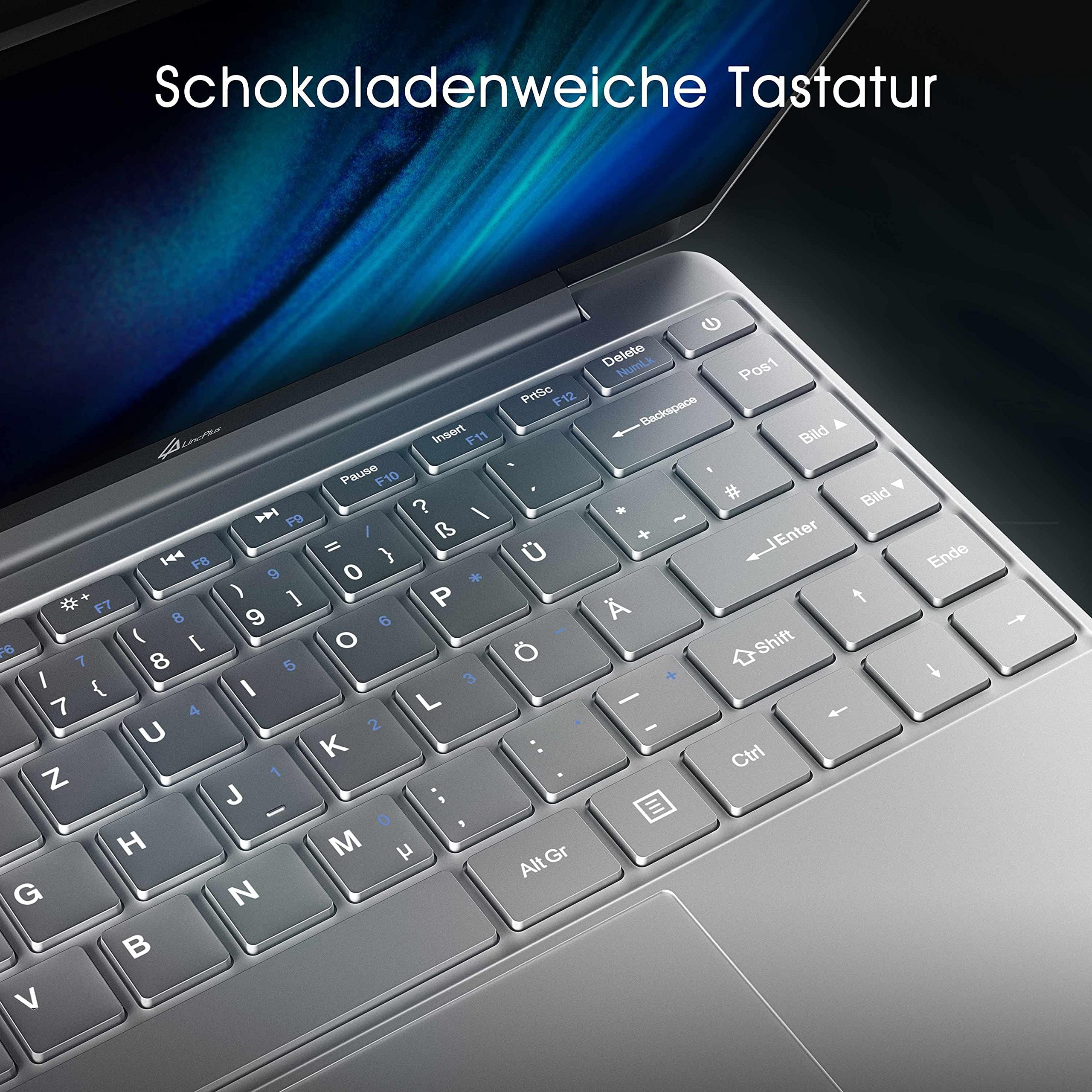 LincPlus P4 14 Zoll Laptop Netbook Intel Core i3 Prozessor 8GB RAM 128GB SSD Full HD Notebook mit QWERTZ Deutscher Tastatur, Windows 10 Home - Image 7