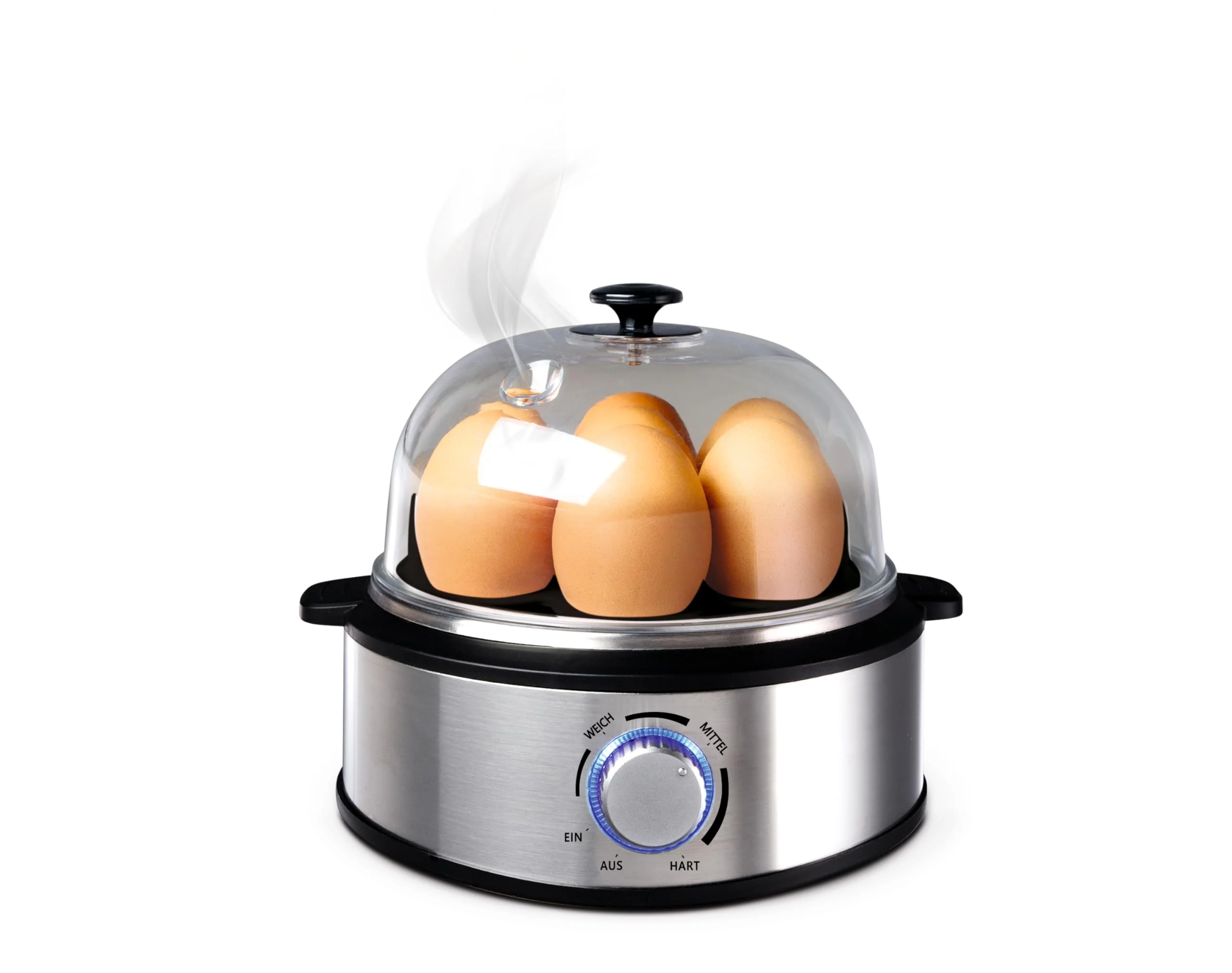 Linsar - Eierkocher Edelstahl für 1 bis 7 Eier - Egg Cooker - 420 W - Härtegradeinstellung - spülmaschinengeeignet, Kabelaufwicklung, Eierstecher - Image 4