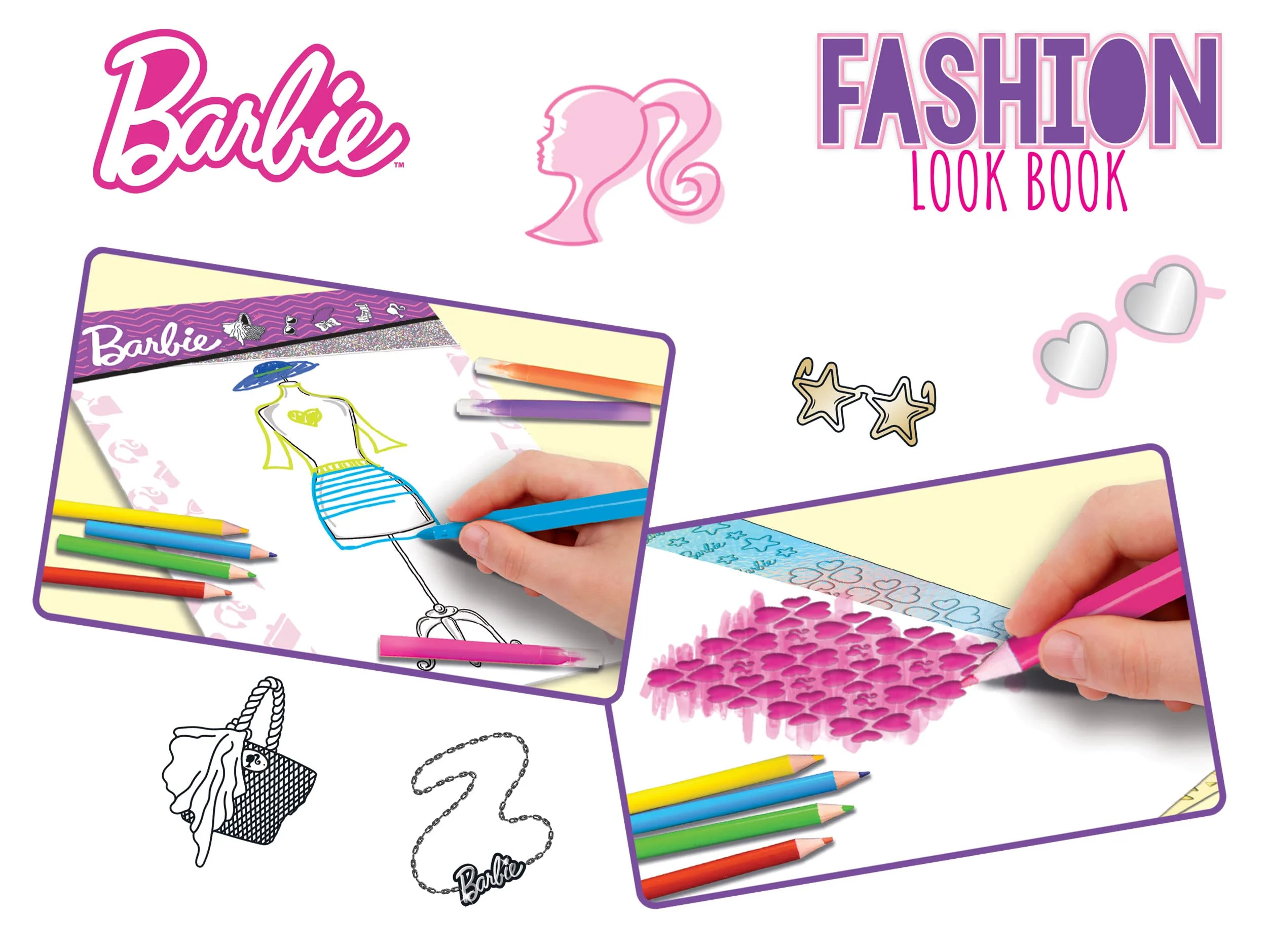Lisciani - BARBIE - Skizzenbuch Trendy Look - Modestudio - Models zum Anziehen - Kreatives Spiel - Filzstifte und Buntstifte - Für Mädchen ab 5 Jahren - Image 5