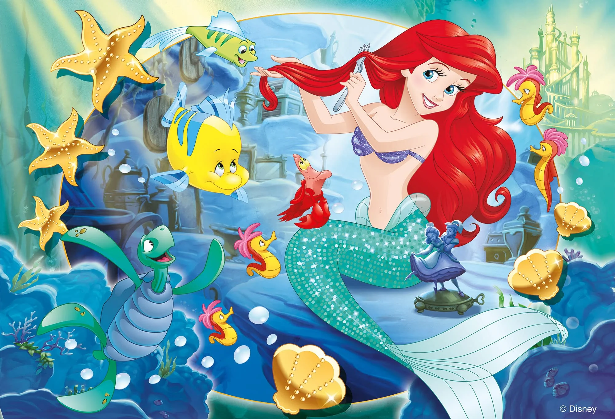 Lisciani - DISNEY Puzzle Ariel - Rekreieren und Kolorieren Sie die Szenen Ihrer Lieblingsboxen - Ab 7 Jahren - GROSSFORMAT-PUZZLE mit 250 Teilen - fördert die Geschicklichkeit - Image 5