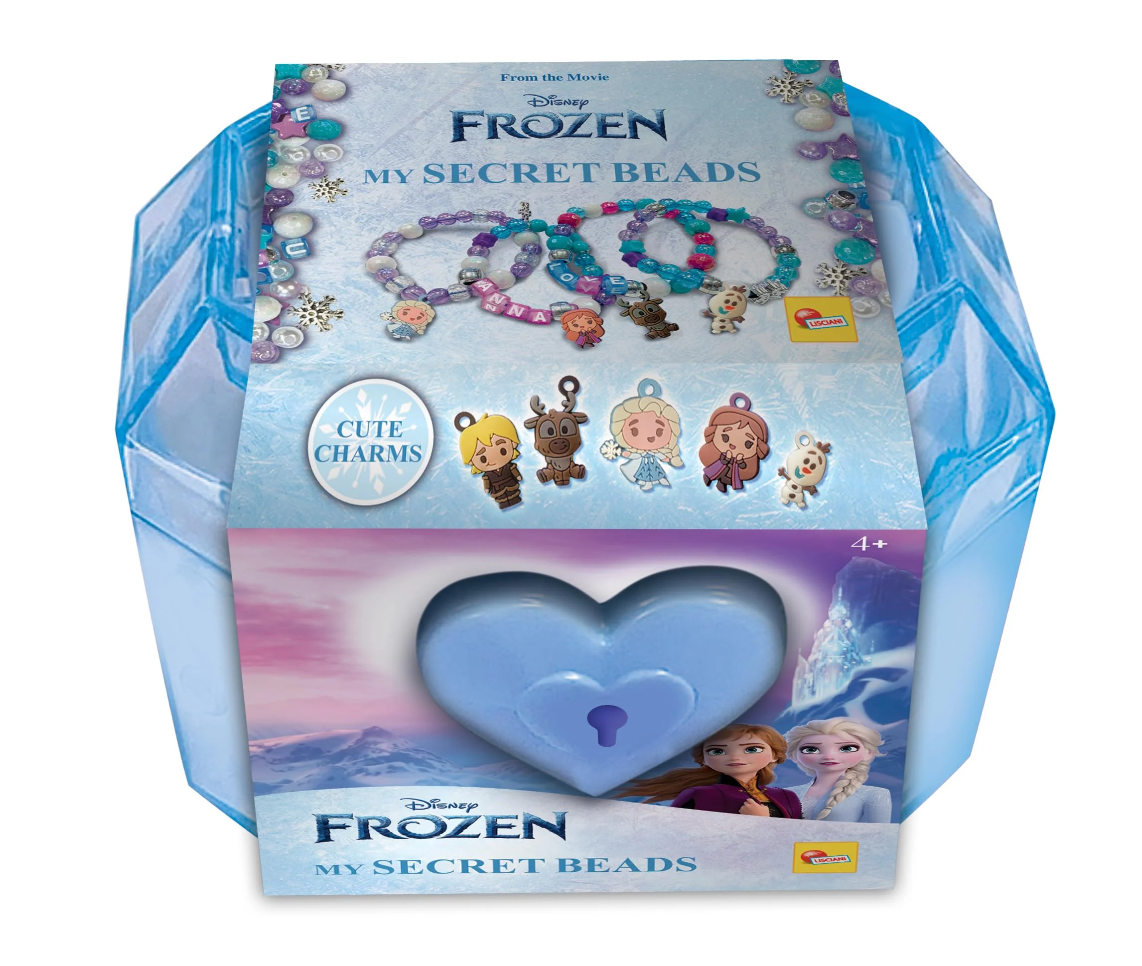 Lisciani - FROZEN: GEHEIMPERLEN-SET - Schmuckherstellungsset für Kinder ab 3 Jahren - Schatzkiste mit Schloss und Schlüssel - Bunte Perlen und Frozen Charms - Armbänder und Halsketten erstellen - Image 3