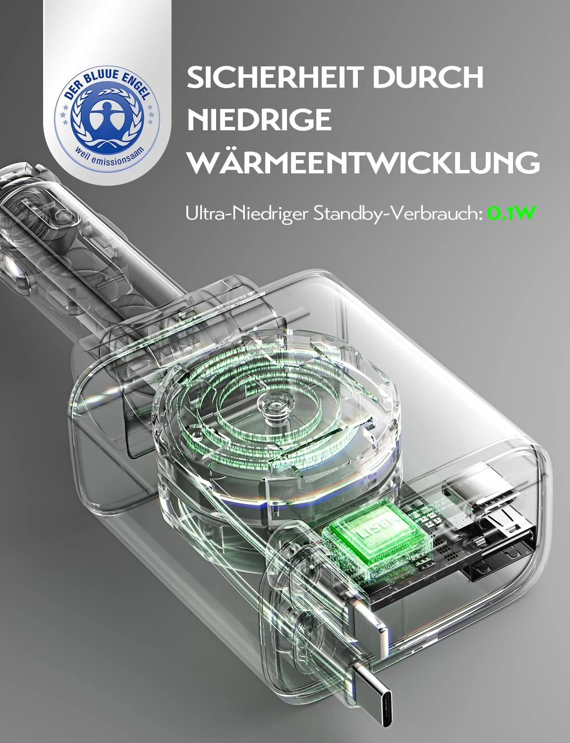 LISEN 4 in 1 Zigarettenanzünder USB C 69W Auto Ladegerät - 12V USB Adapter Auto Zubehör Elektronik, Weihnachts Geschenke für Männer Frauen, Car Gadgets Accessoires für iPhone 17 Pro Max Air, Xiaomi 17 - Image 3