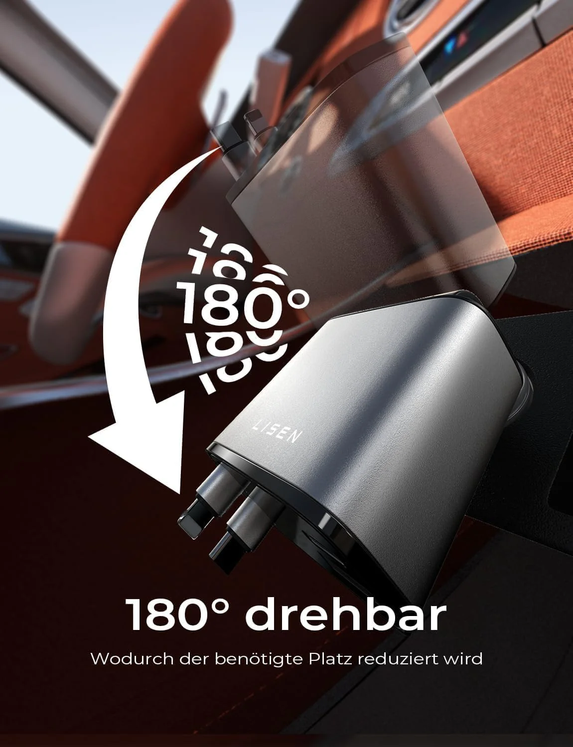 LISEN 4 in 1 Zigarettenanzünder USB C 69W Auto Ladegerät - 12V USB Adapter Auto Zubehör Elektronik, Weihnachts Geschenke für Männer Frauen, Car Gadgets Accessoires für iPhone 17 Pro Max Air, Xiaomi 17 - Image 4