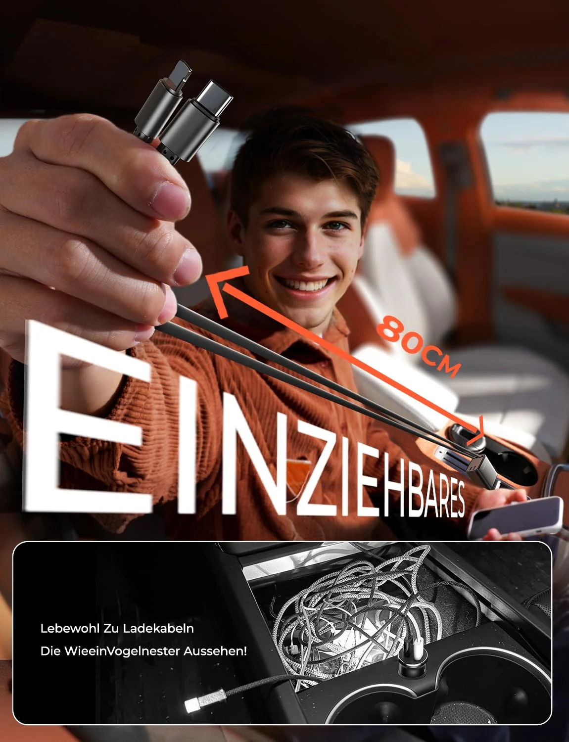 LISEN 4 in 1 Zigarettenanzünder USB C 69W Auto Ladegerät - 12V USB Adapter Auto Zubehör Elektronik, Weihnachts Geschenke für Männer Frauen, Car Gadgets Accessoires für iPhone 17 Pro Max Air, Xiaomi 17 - Image 9