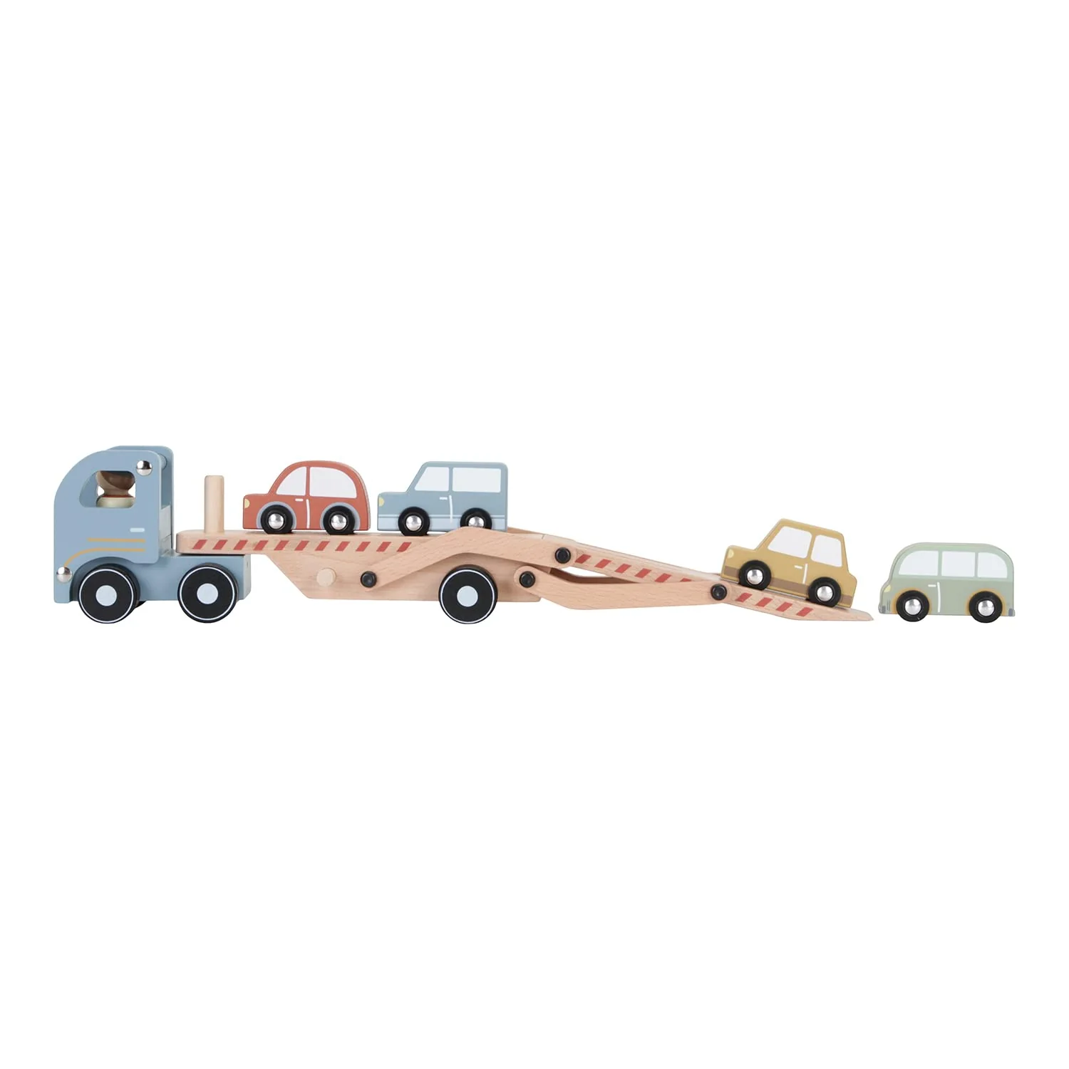 Little Dutch 7095 FSC Holz Autotransporter inkl. 4 Autos Blau - Image 7