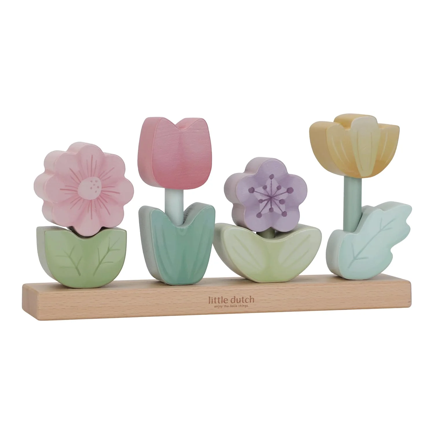 Little Dutch 7330 FSC Holz Stapelspiel Steckspiel Blumen - Fairy Garden