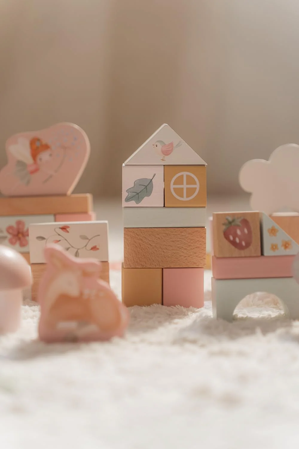 Little Dutch 7345 FSC Holz Bauklötze 50 Stück in Box - Fairy Garden rosa - Image 3