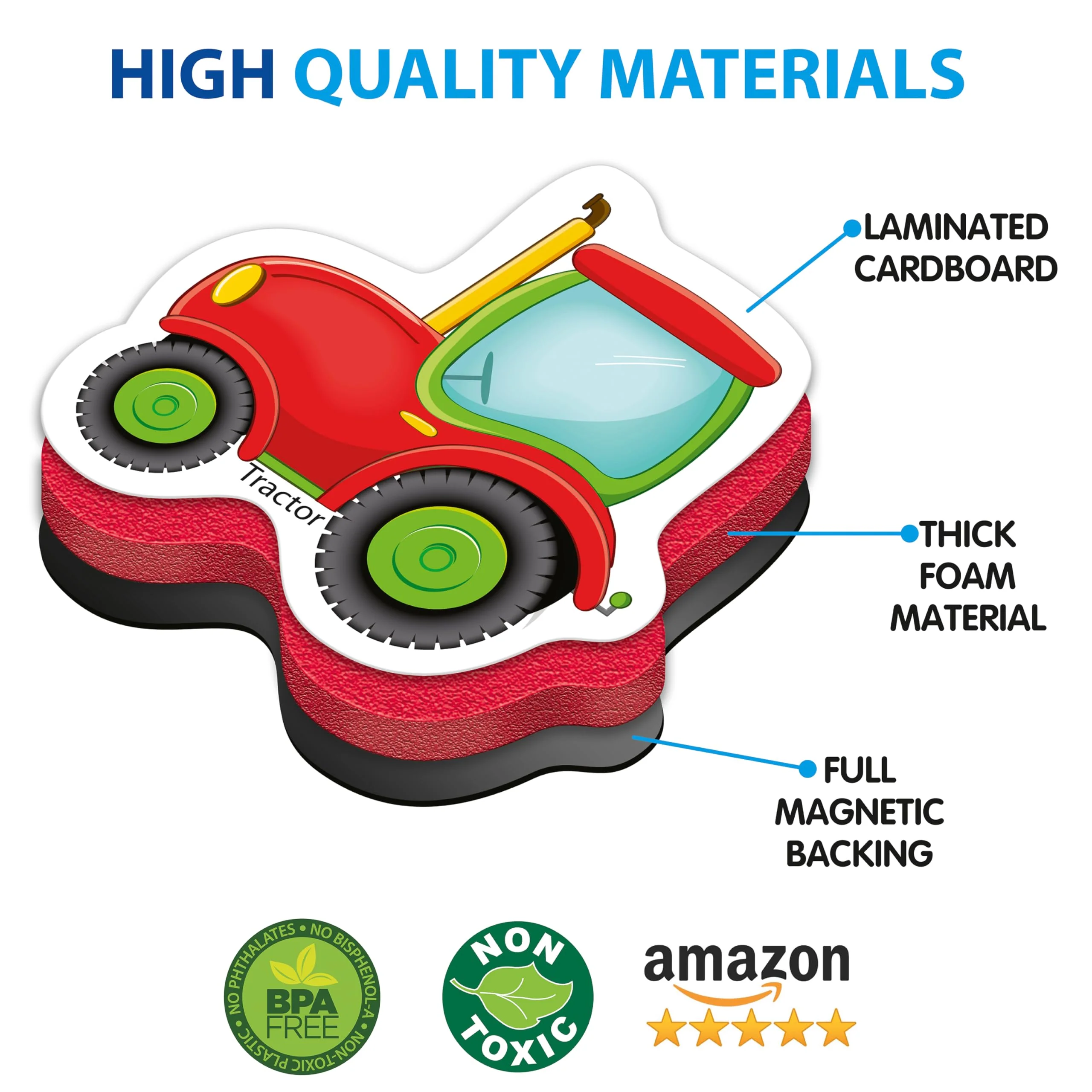 Little World 24 Magnete für Magnettafel Kinder - Kühlschrankmagnete für Kinderzimmer - Magnetische Fahrzeuge und Autos - Spielzeug Magnete für Kinder - Image 5