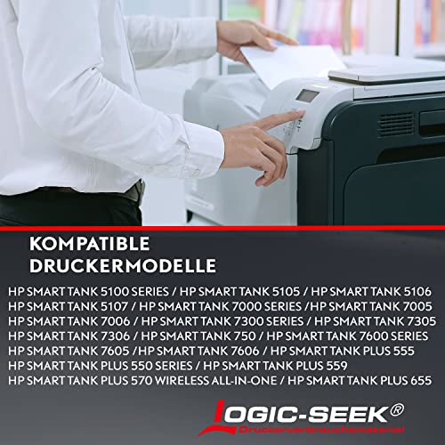 Logic-Seek Druckertinte kompatibel für HP 31 32XL passend für Smart Tank 7305 7005 Smart Tank Plus 570 555 5105 559 315 Smart Tank 7306 7605 7006 (5er Set) - Image 2