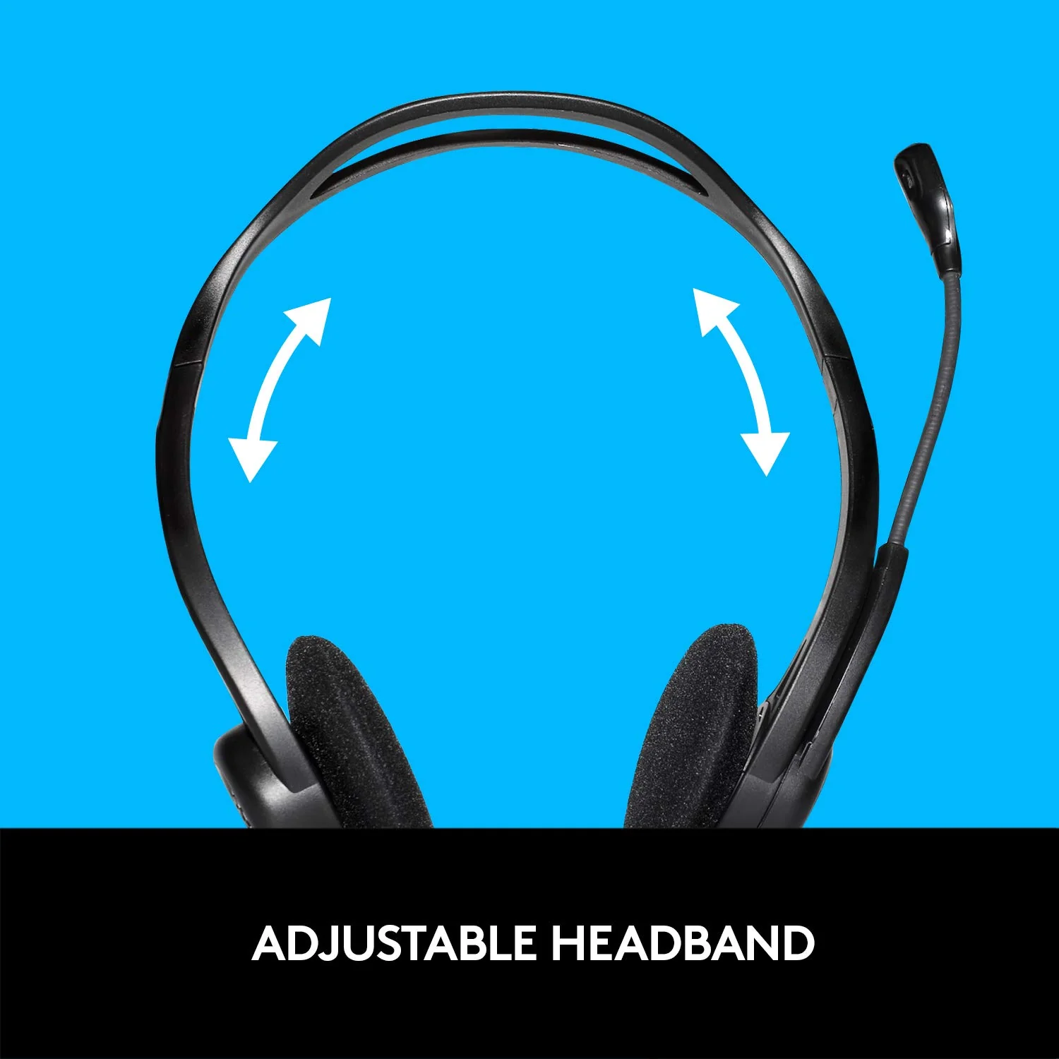 Logitech 960 Kopfhörer, Stereo-Headset, Verstellbares Mikrofon mit Rauschunterdrückung, Integrierter Lautstärkeregler, Stummschaltung, USB-Anschluss, 2.4m Kabel, PC/Mac/Laptop - Schwarz - Image 6