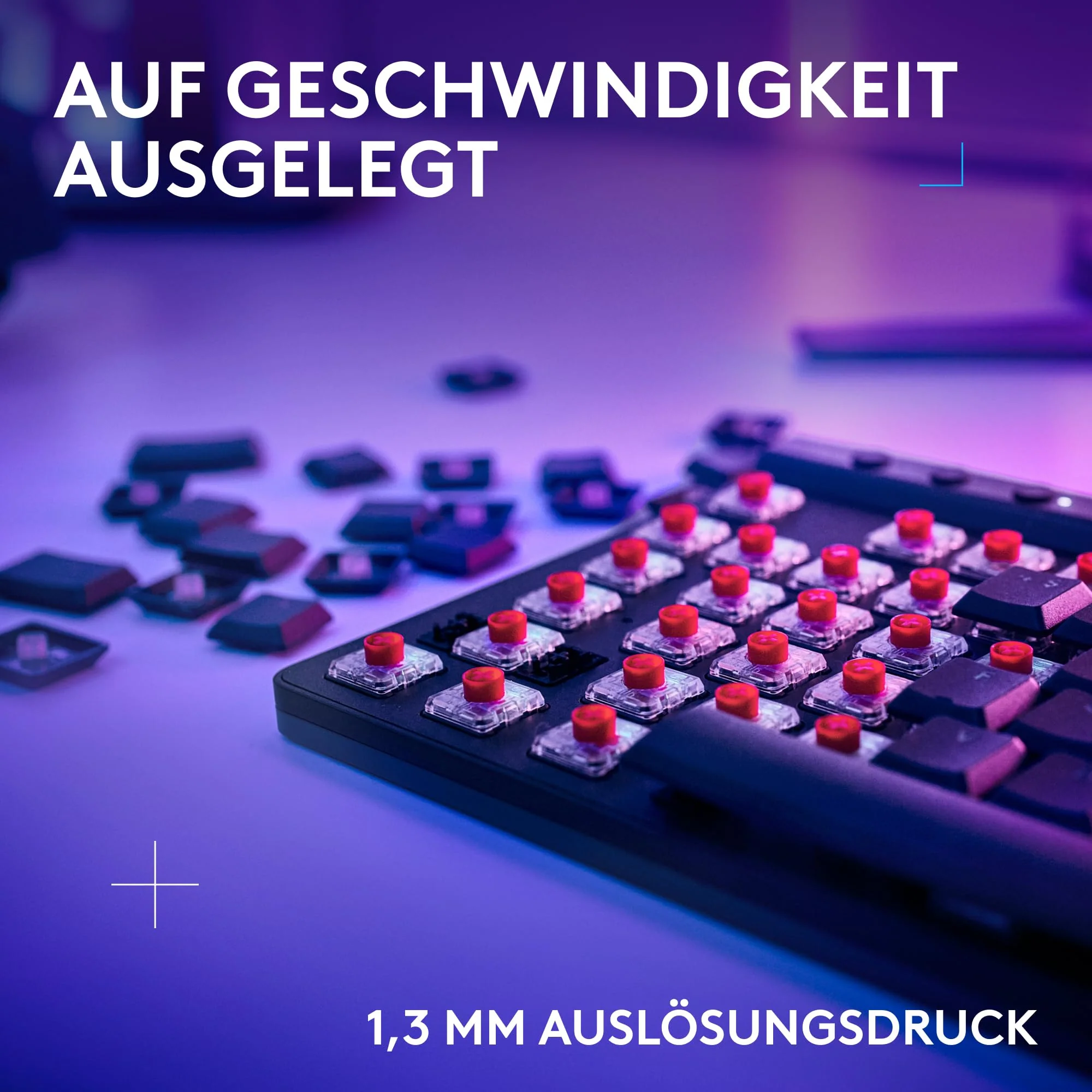 Logitech G G515 LIGHTSPEED TKL kabellose flache Gaming-Tastatur, LIGHTSYNC RGB, dünnes Profil ohne Ziffernblock, PBT-Tastenkappen, lineare mechanische Switches, Deutsches QWERTZ-Layout - Schwarz - Image 4