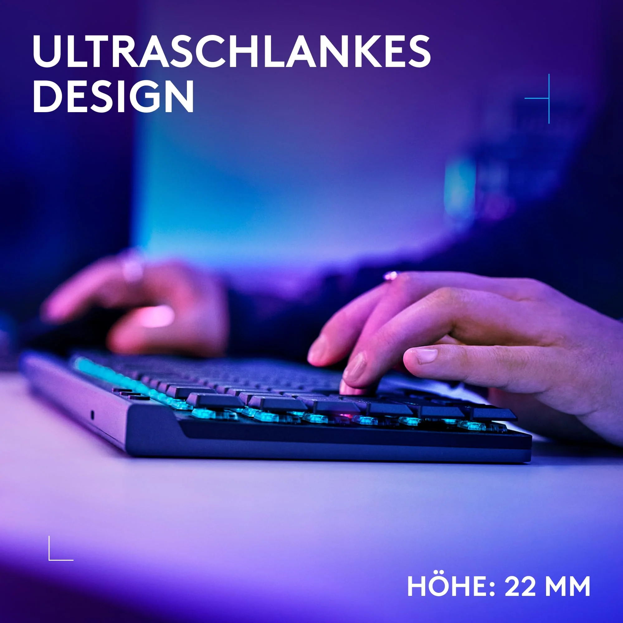Logitech G G515 LIGHTSPEED TKL kabellose flache Gaming-Tastatur, LIGHTSYNC RGB, dünnes Profil ohne Ziffernblock, PBT-Tastenkappen, lineare mechanische Switches, Deutsches QWERTZ-Layout - Schwarz - Image 8