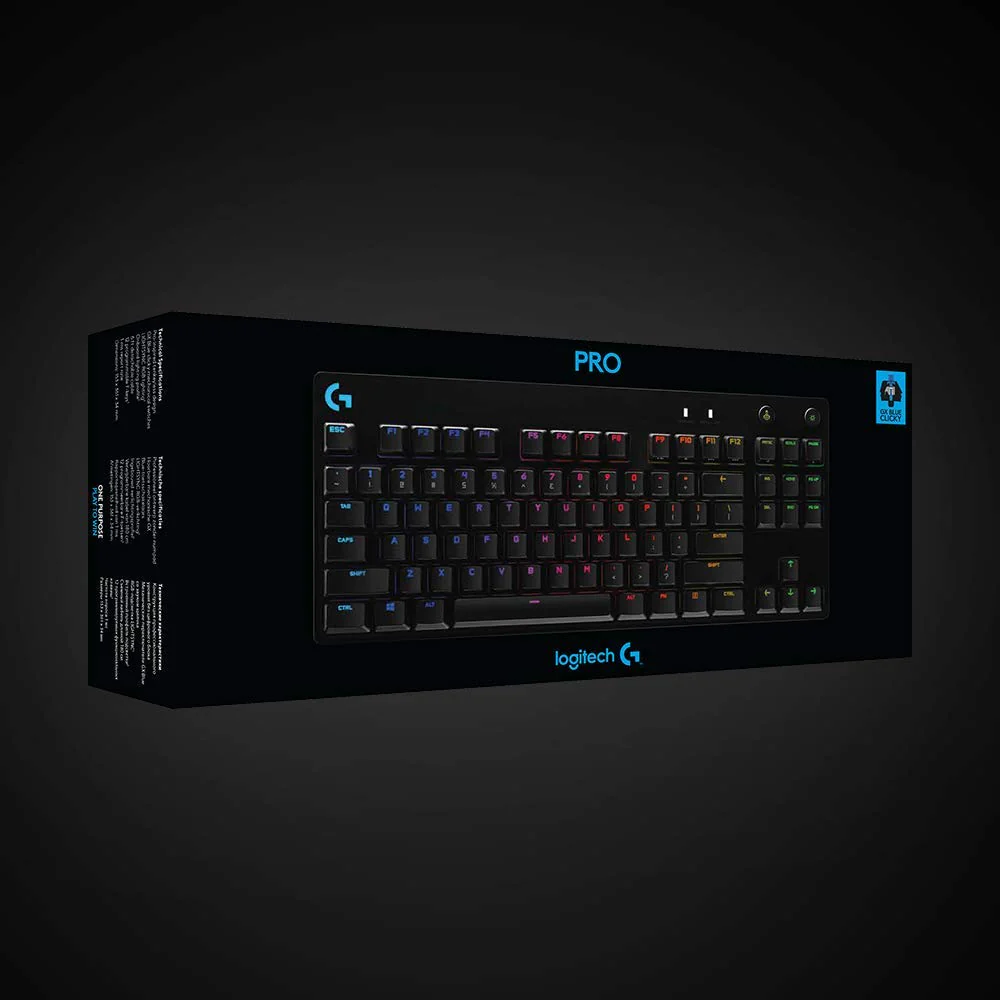 Logitech G PRO Mechanische Gaming-Tastatur – Portable Tenkeyless Design, abnehmbares Micro-USB-Kabel, GX Blue Clicky Switches, LIGHTSYNC RGB Backlit Keys, QWERTZ Deutsch, PC,Mac - Schwarz - Image 2