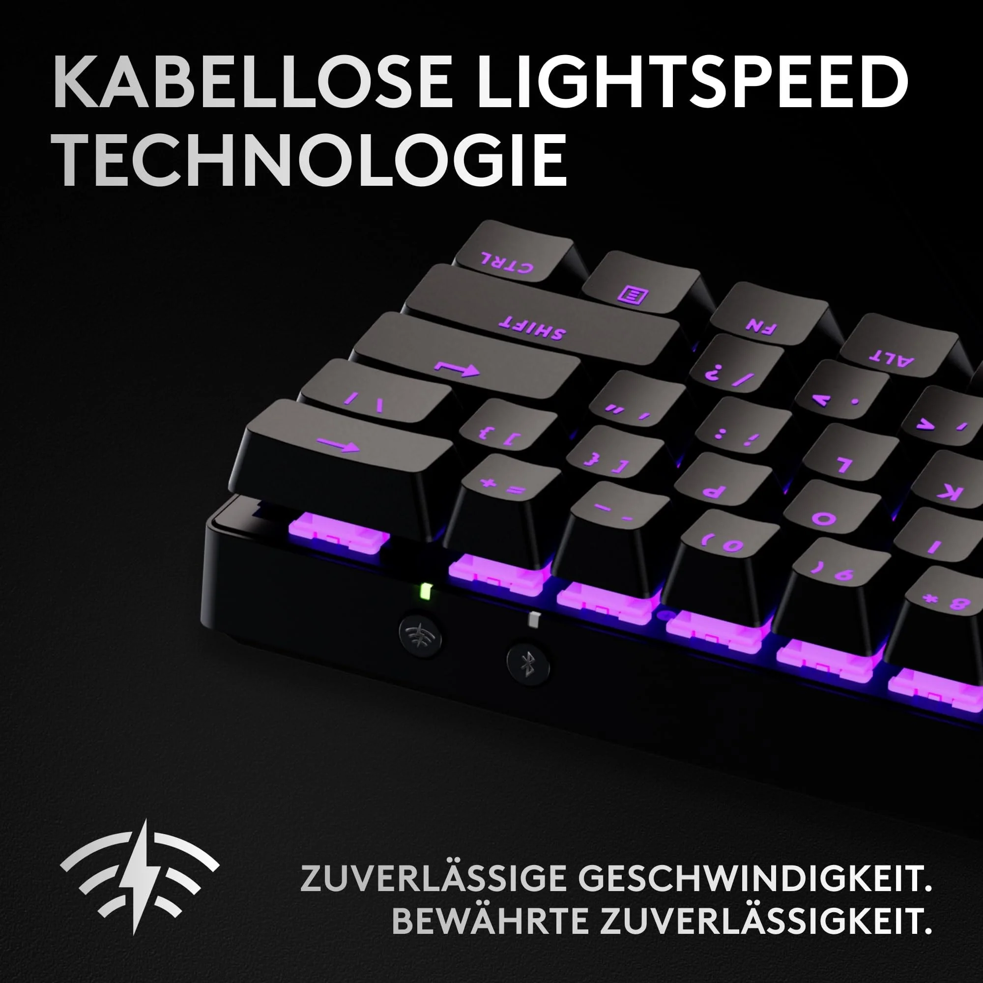 Logitech G PRO X 60 LIGHTSPEED kabellose Gaming-Tastatur, ultra-kompakte mechanische 60%-TKL-Tastatur, LIGHTSYNC RGB, Doubleshot-PBT-Tastenkappen, optische taktile, Windows PC, QWERTZ DE - Schwarz - Image 2