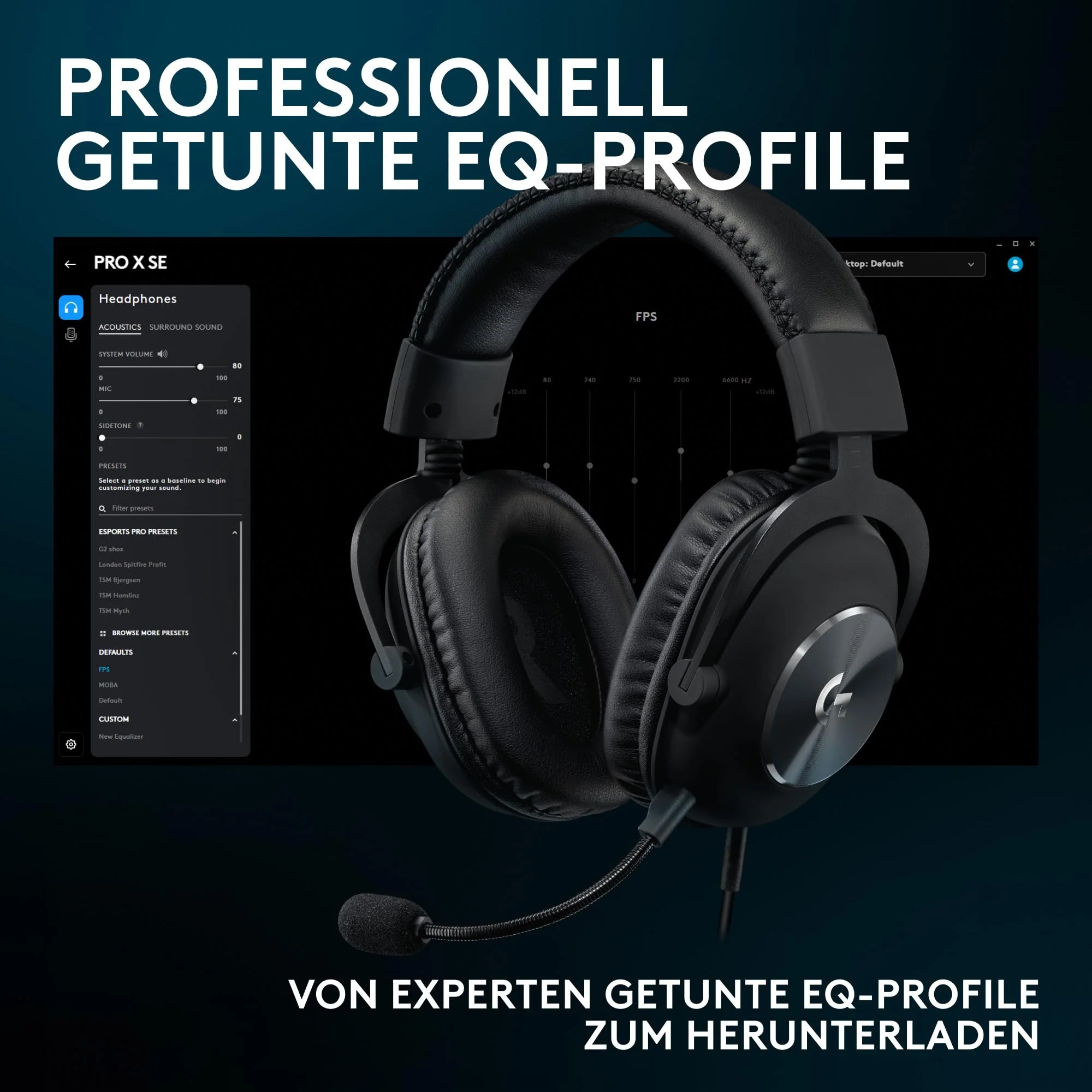 Logitech G Pro X SE Kabelgebundenes Gaming Headset mit Mikrofon: Abnehmbares Mikrofon, DTS Headphone:X 7.1, inkl. USB DAC, für PC, Xbox One, Xbox Series X|S, PS5, PS4 - Schwarz - Image 7