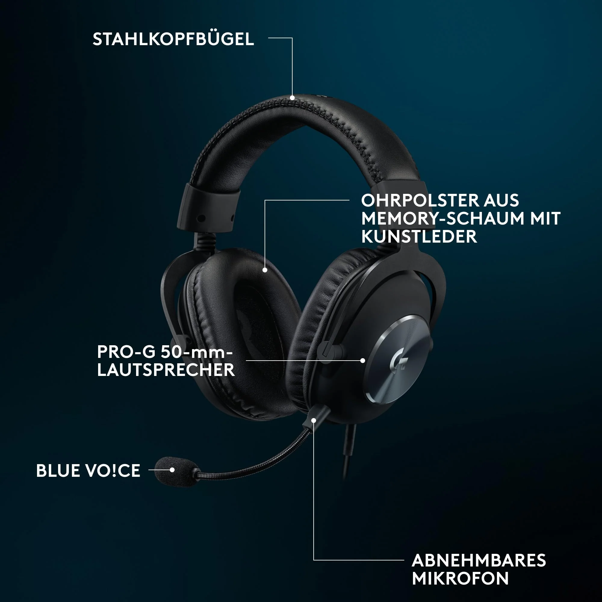 Logitech G Pro X SE Kabelgebundenes Gaming Headset mit Mikrofon: Abnehmbares Mikrofon, DTS Headphone:X 7.1, inkl. USB DAC, für PC, Xbox One, Xbox Series X|S, PS5, PS4 - Schwarz - Image 9
