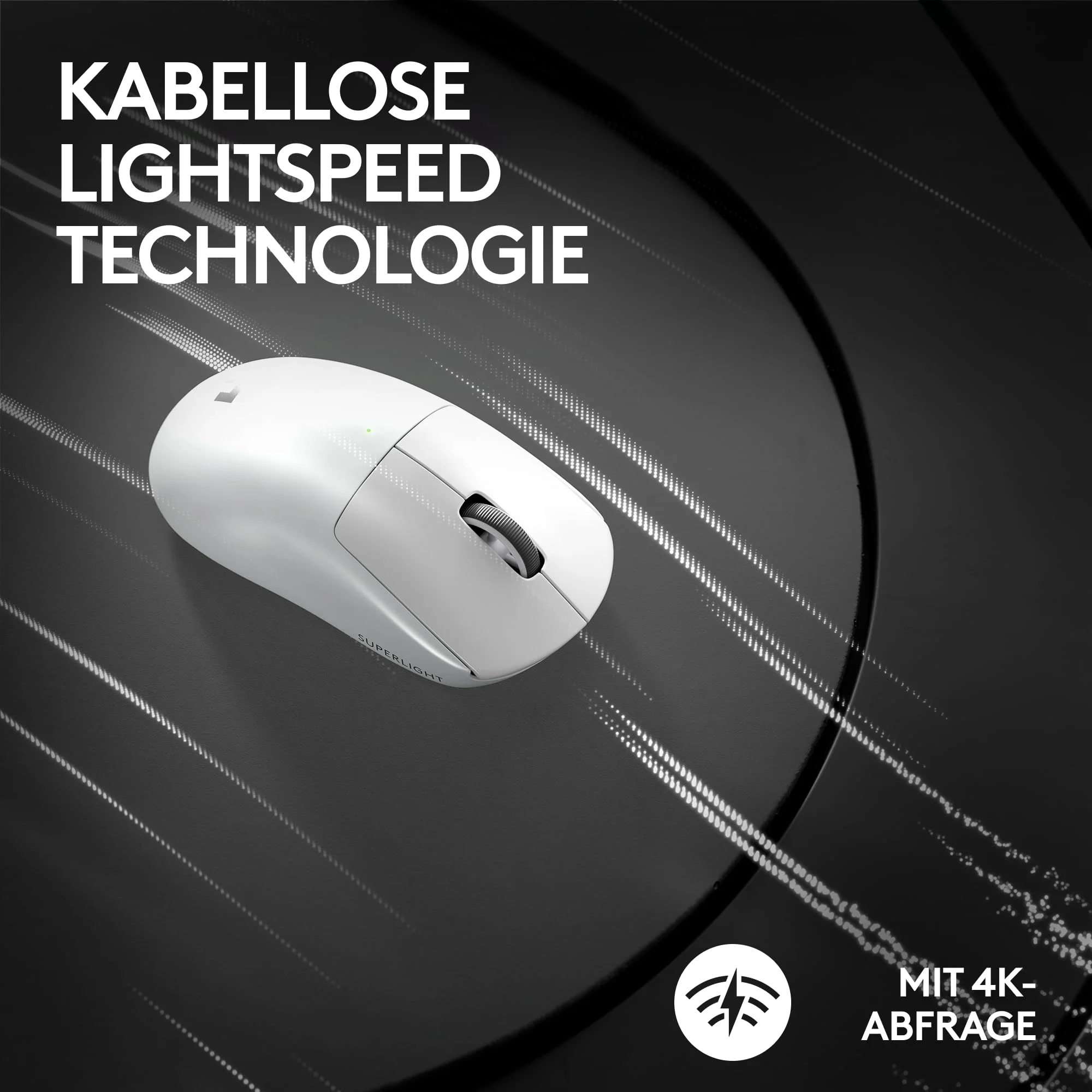 Logitech G PRO X SUPERLIGHT 2 LIGHTSPEED Kabellose Gaming-Maus, West Europa Verpackung, Lightweight, 60g, 8K-Abrufrate, 44K DPI, 5 programmierbare Tasten, USB-C, PC & Mac - Weiß - Image 3