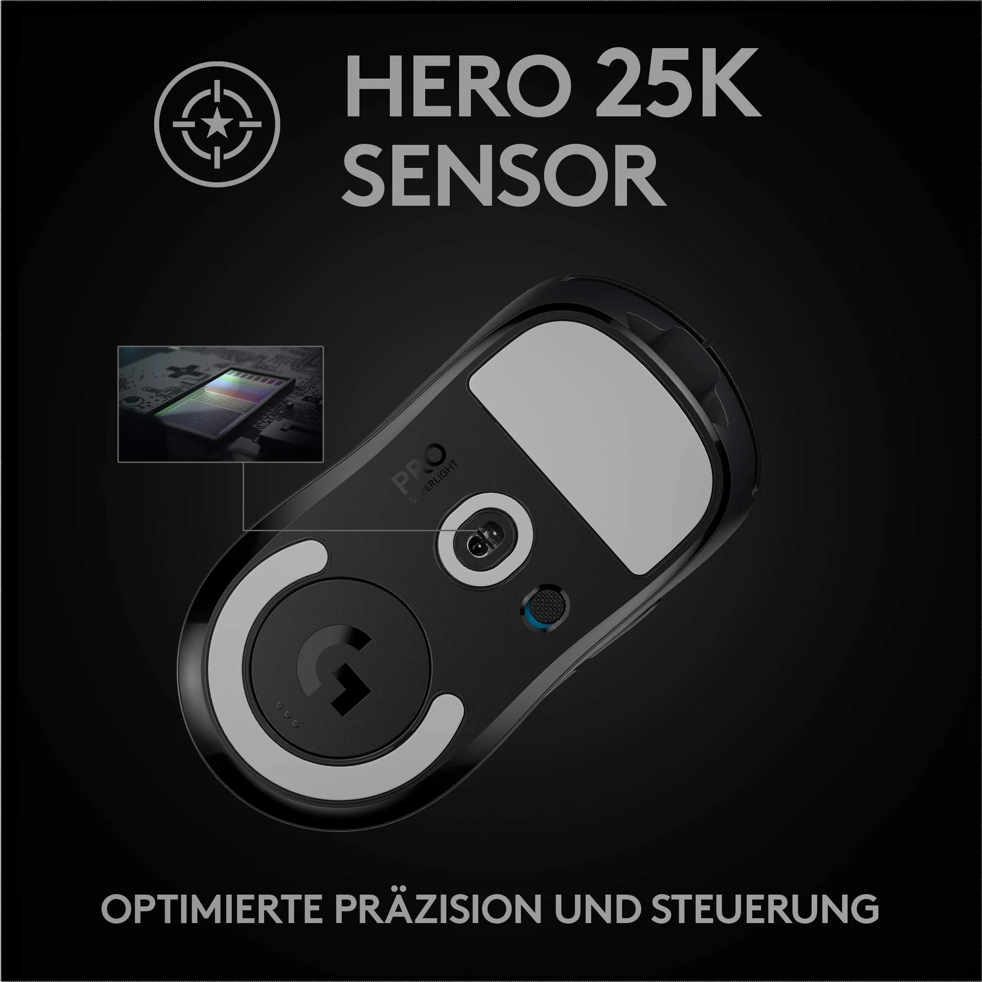 Logitech G PRO X SUPERLIGHT kabellose Gaming-Maus mit HERO 25K Sensor, Ultra-leicht mit 63g, 5 programmierbare Tasten, 70 Stunden Akkulaufzeit, PTFE-Füße ohne Zusatzstoffe, PC/Mac - Schwarz - Image 5