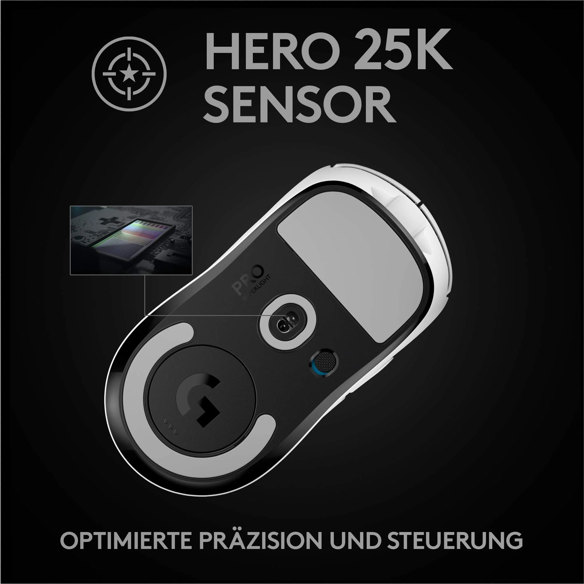 Logitech G PRO X SUPERLIGHT kabellose Gaming-Maus mit HERO 25K Sensor, Ultra-leicht mit 63g, 5 programmierbare Tasten, 70 Stunden Akkulaufzeit, PTFE-Füße ohne Zusatzstoffe, PC/Mac - Weiß - Image 10