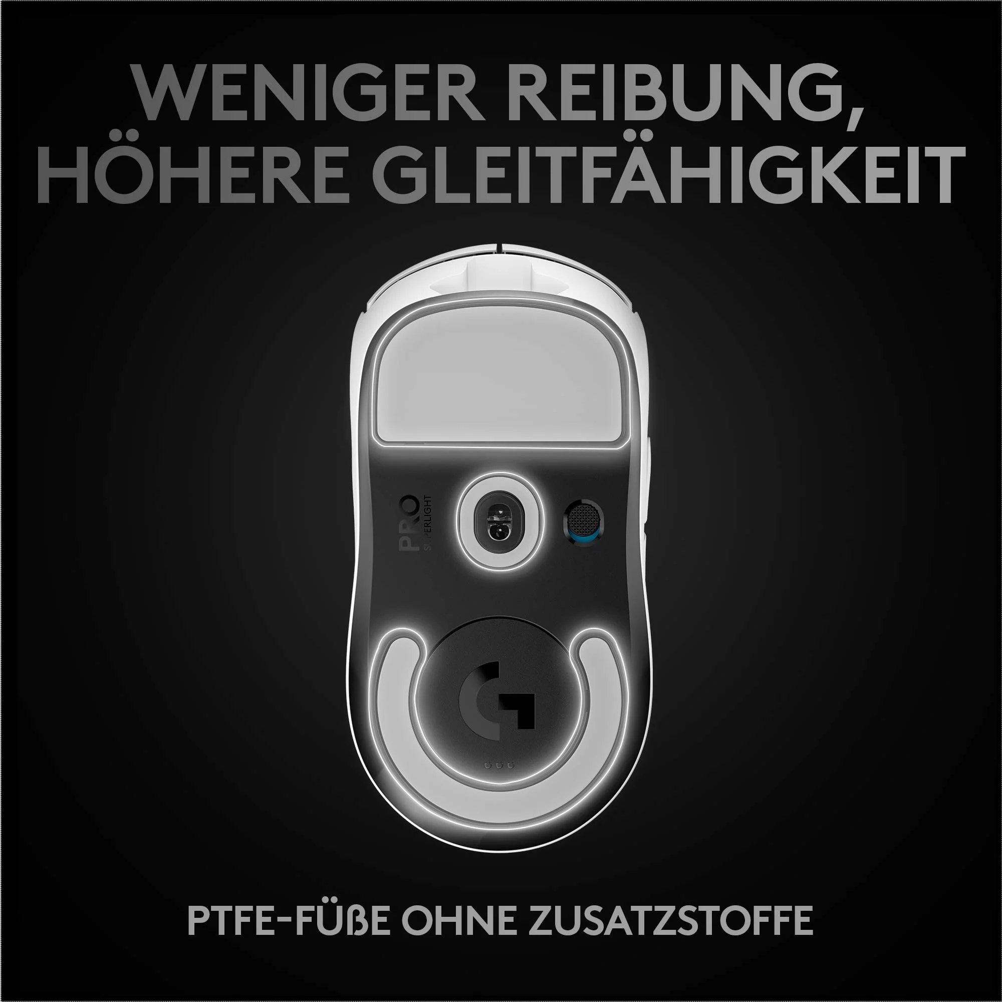 Logitech G PRO X SUPERLIGHT kabellose Gaming-Maus mit HERO 25K Sensor, Ultra-leicht mit 63g, 5 programmierbare Tasten, 70 Stunden Akkulaufzeit, PTFE-Füße ohne Zusatzstoffe, PC/Mac - Weiß - Image 6