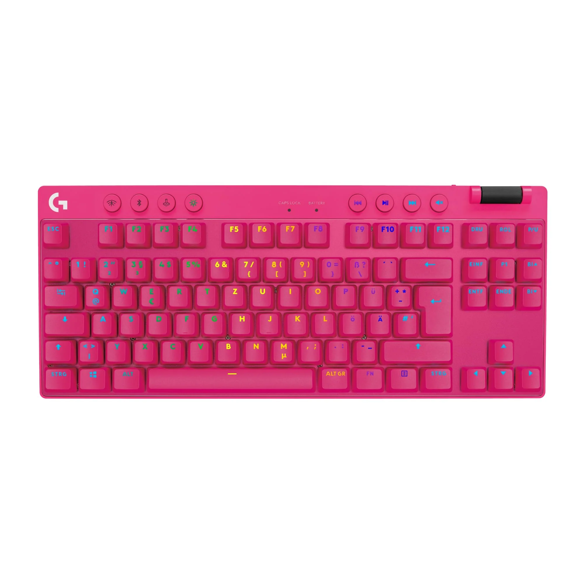 Logitech G PRO X TKL LIGHTSPEED kabellose Gaming-Tastatur, ultramobiles Design ohne Ziffernblock, LIGHTSYNC RGB, PBT-Tastenkappen, Tactile Switches (GX Brown), QWERTZ Deutsches, PC - Magenta - Image 4