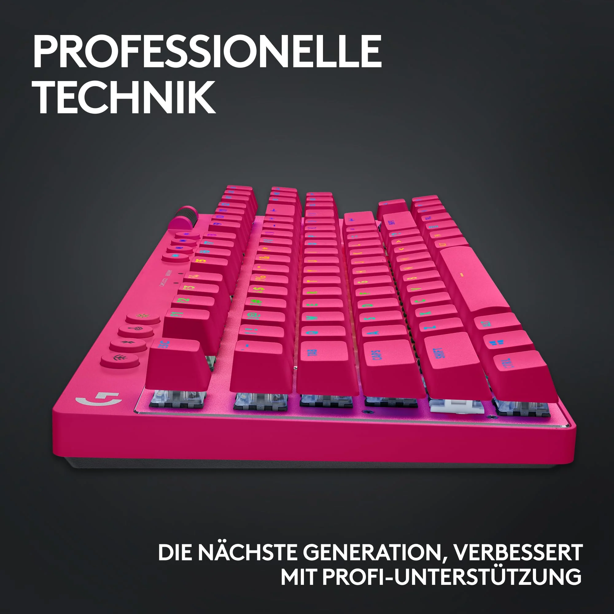 Logitech G PRO X TKL LIGHTSPEED kabellose Gaming-Tastatur, ultramobiles Design ohne Ziffernblock, LIGHTSYNC RGB, PBT-Tastenkappen, Tactile Switches (GX Brown), QWERTZ Deutsches, PC - Magenta - Image 5