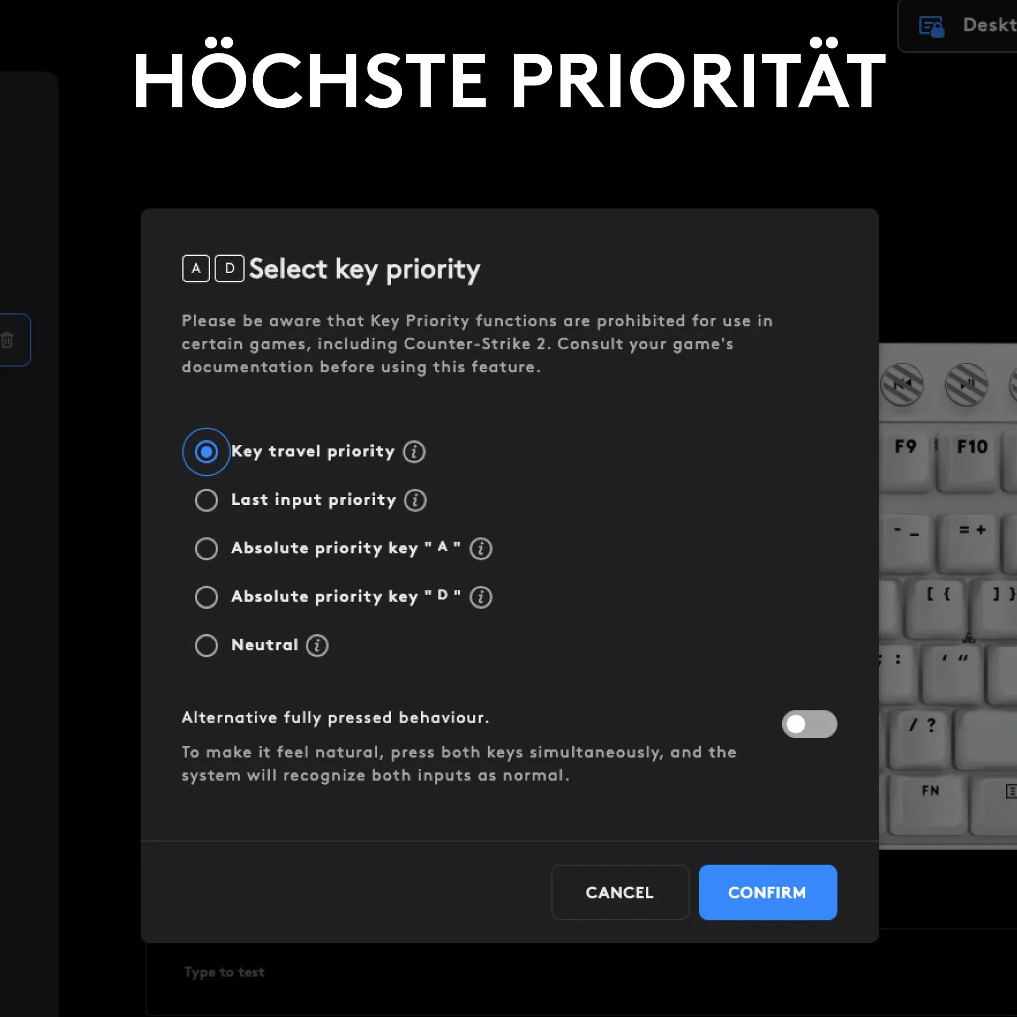 Logitech G PRO X TKL Rapid Tenkeyless kabelgebundene Gaming Tastatur mit magnetischen Analogschaltern, Rapid Trigger-Modus, einstellbarem Auslöser und anpassbarer RGB-Beleuchtung, QWERTZ DE - Schwarz - Image 5