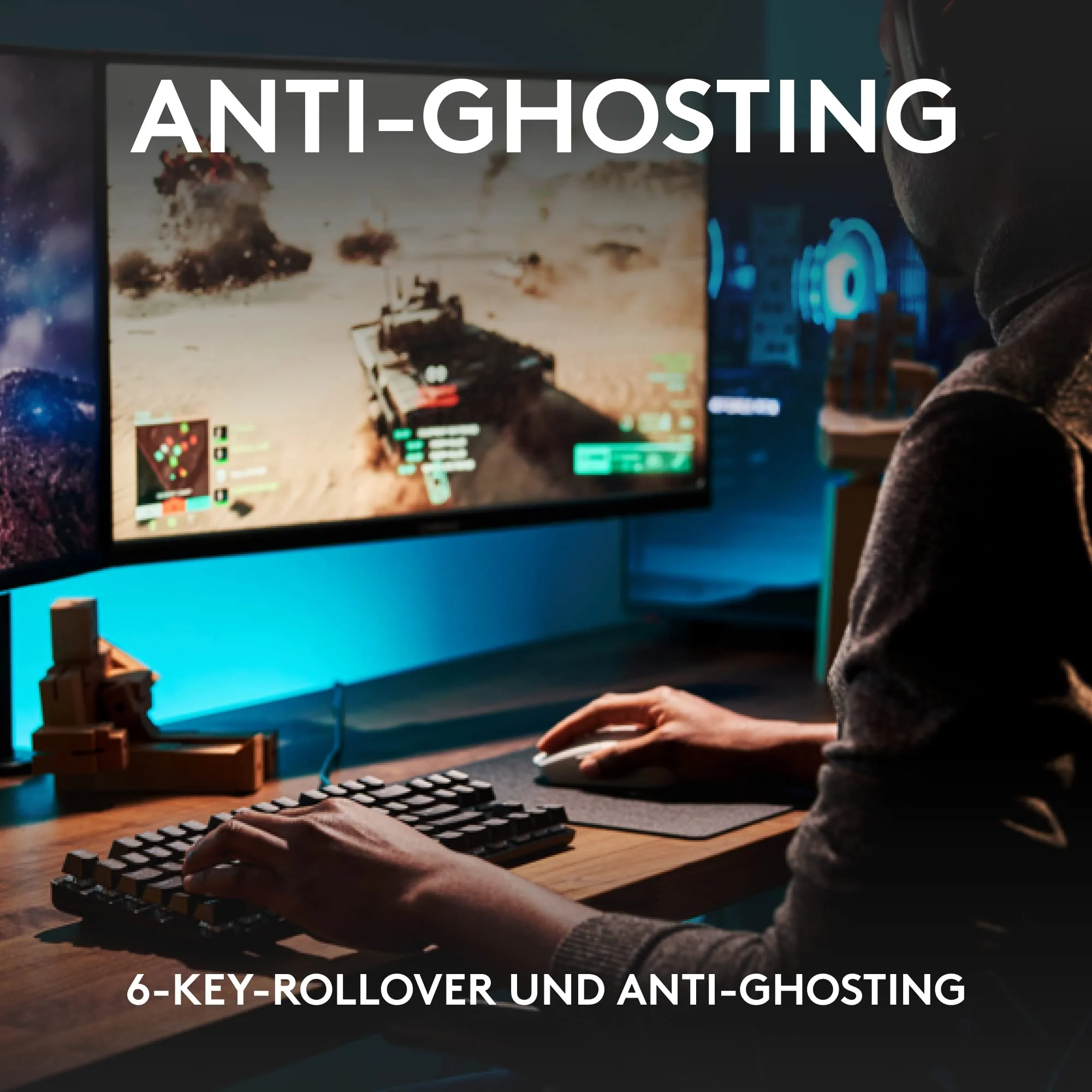 Logitech G413 SE Mechanische Gaming-Tastatur - Mit Hintergrundbeleuchtung, taktilen mechanischen Schaltern, Anti-Ghosting, Kompatibel mit Windows, macOS, Deutsches QWERTZ-Layout - Schwarz - Image 3