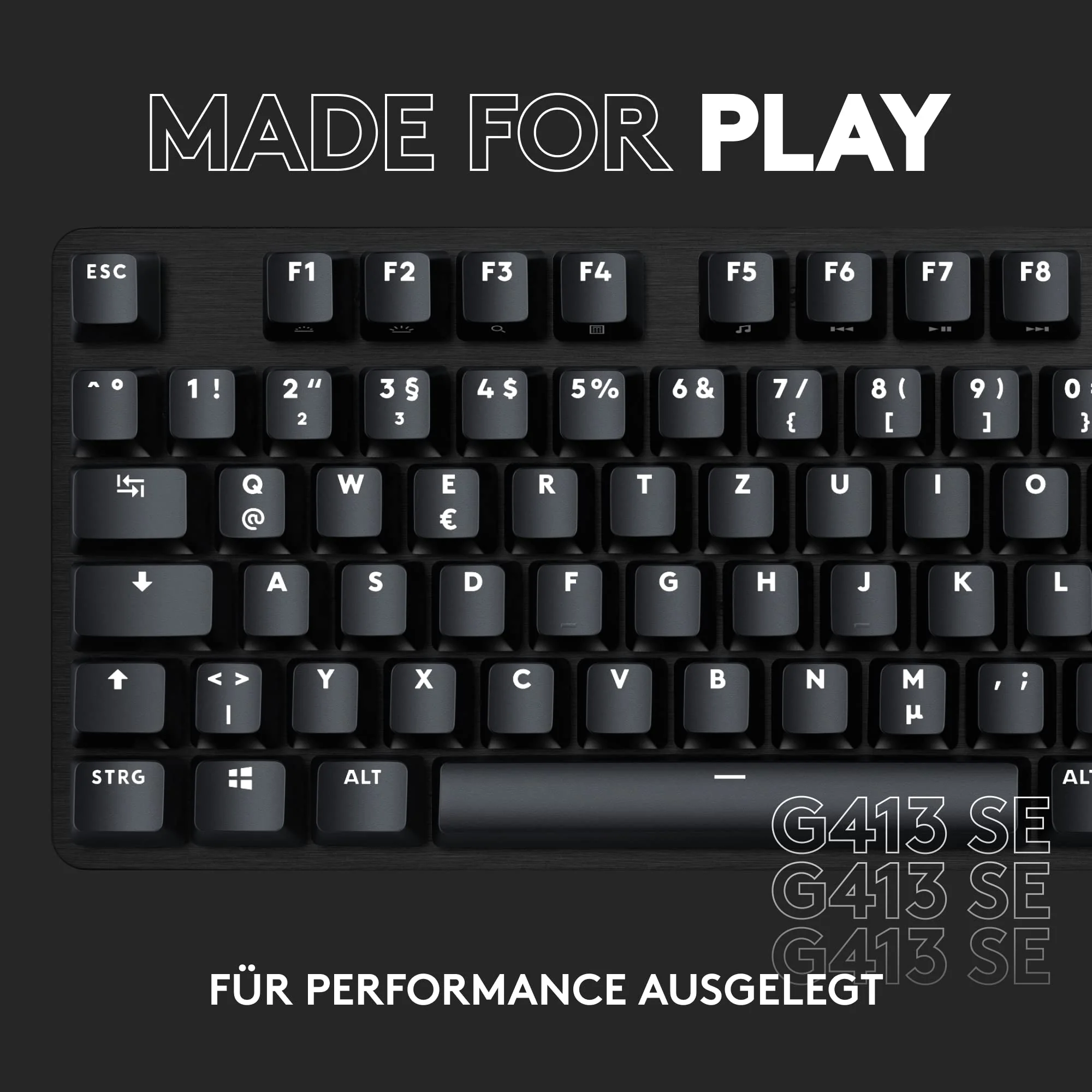 Logitech G413 SE Mechanische Gaming-Tastatur - Mit Hintergrundbeleuchtung, taktilen mechanischen Schaltern, Anti-Ghosting, Kompatibel mit Windows, macOS, Deutsches QWERTZ-Layout - Schwarz - Image 9