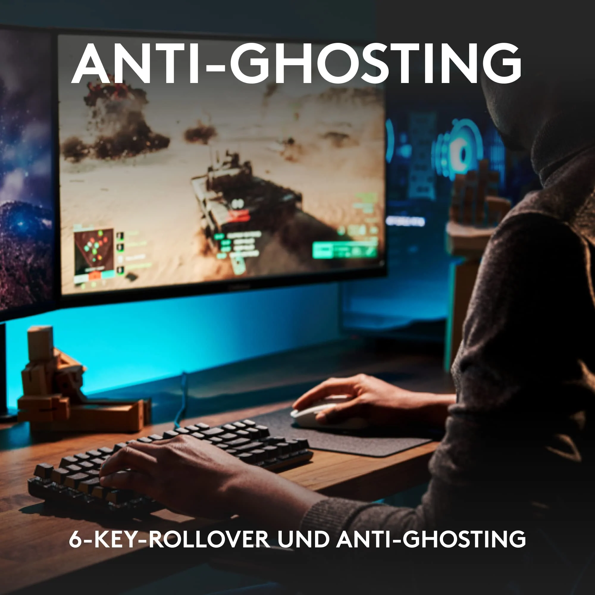 Logitech G413 TKL SE Mechanische Gaming-Tastatur - Mit Hintergrundbeleuchtung und taktilen mechanischen Schaltern, Anti-Ghosting, Kompatibel mit Windows, macOS, Deutsches QWERTZ-Layout - Schwarz - Image 10