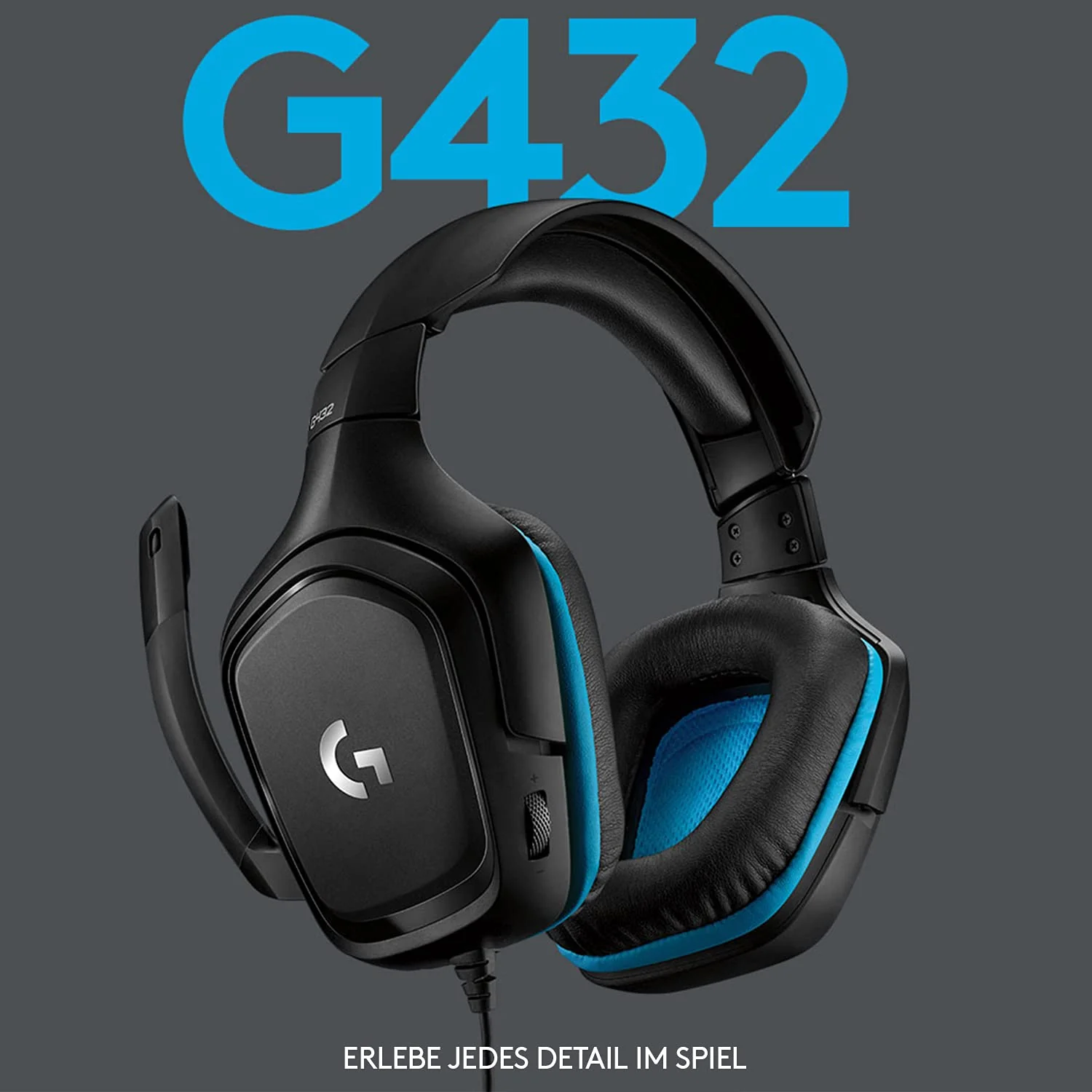 Logitech G432 kabelgebundenes Gaming-Headset, 7.1 Surround Sound, DTS Headphone:X 2.0, Bügelmikrofon mit Flip-Stummschaltung, Ohrpolster mit Kunstleder, PC/Mac/Xbox One/PS4/Nintendo Switch - Schwarz - Image 2