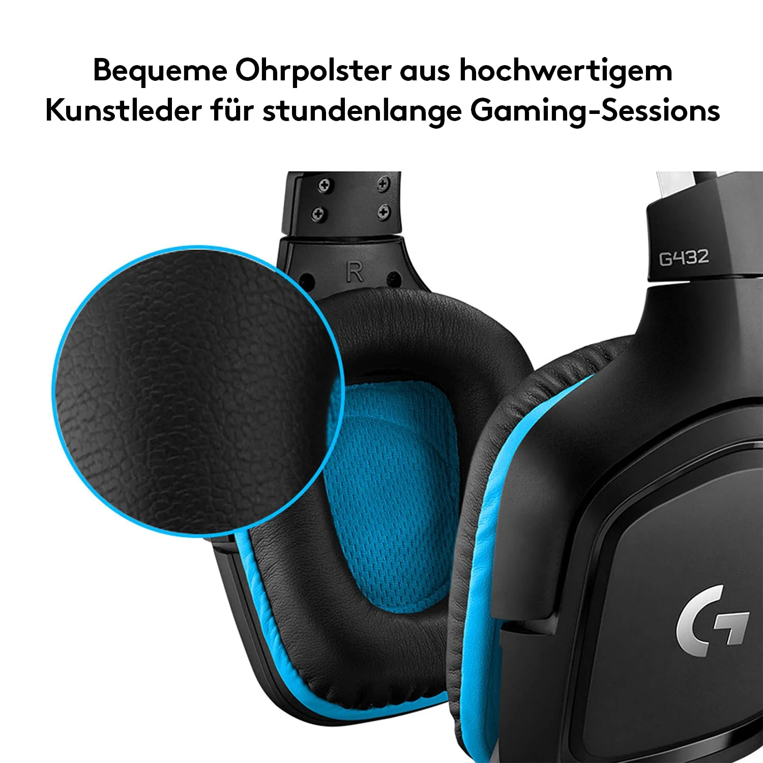 Logitech G432 kabelgebundenes Gaming-Headset, 7.1 Surround Sound, DTS Headphone:X 2.0, Bügelmikrofon mit Flip-Stummschaltung, Ohrpolster mit Kunstleder, PC/Mac/Xbox One/PS4/Nintendo Switch - Schwarz - Image 6