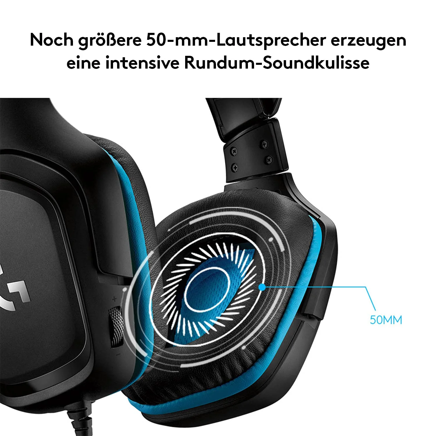 Logitech G432 kabelgebundenes Gaming-Headset, 7.1 Surround Sound, DTS Headphone:X 2.0, Bügelmikrofon mit Flip-Stummschaltung, Ohrpolster mit Kunstleder, PC/Mac/Xbox One/PS4/Nintendo Switch - Schwarz - Image 7